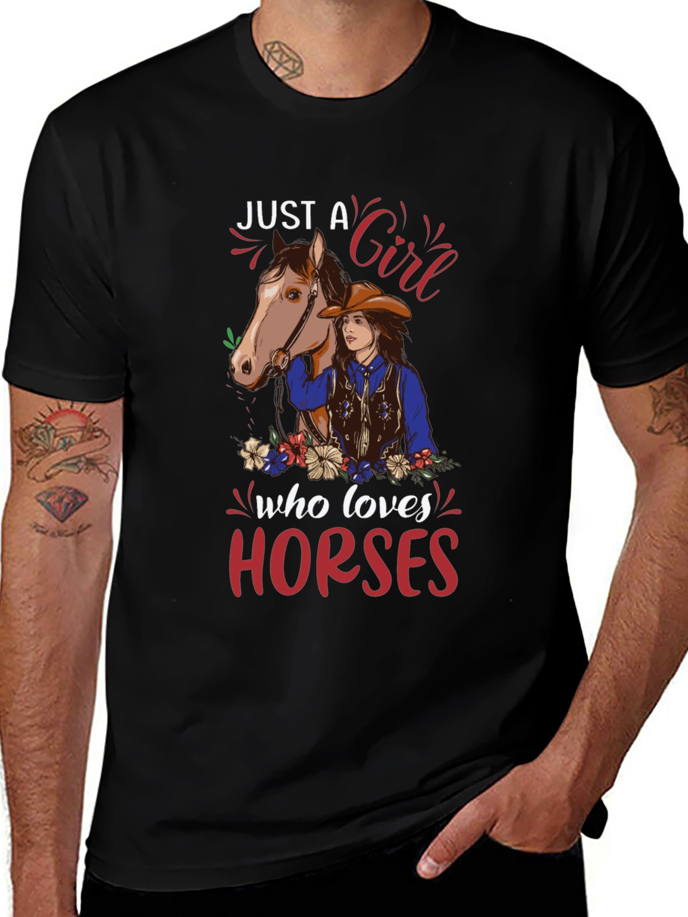 Just a Girl Who Loves Horses Graphic Tee