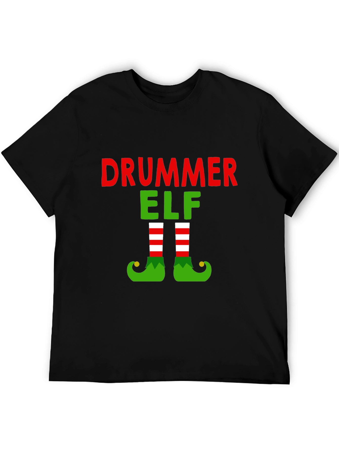 Drummer Elf T-Shirt - Festive Christmas Tee