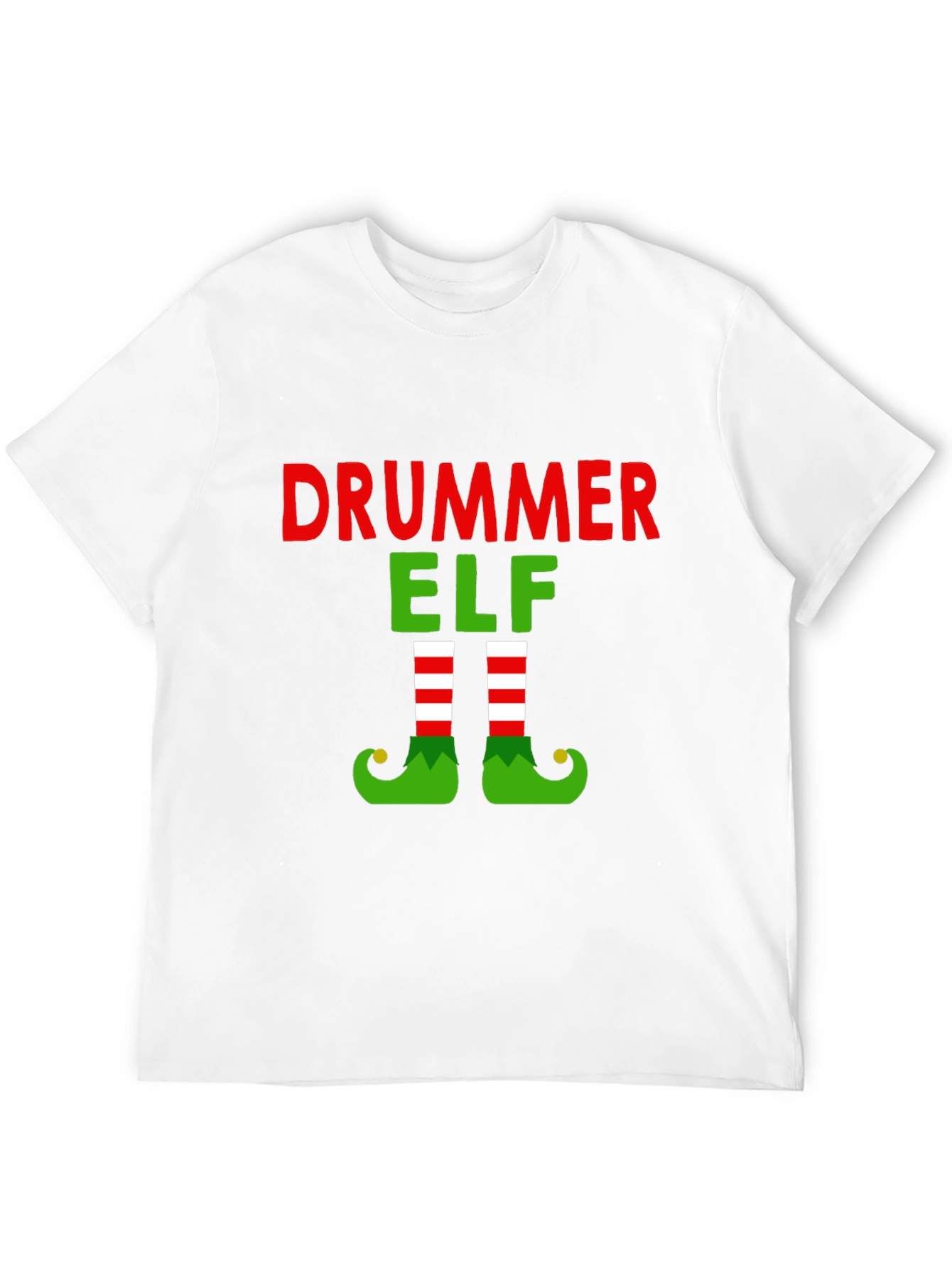 Drummer Elf T-Shirt - Festive Christmas Tee