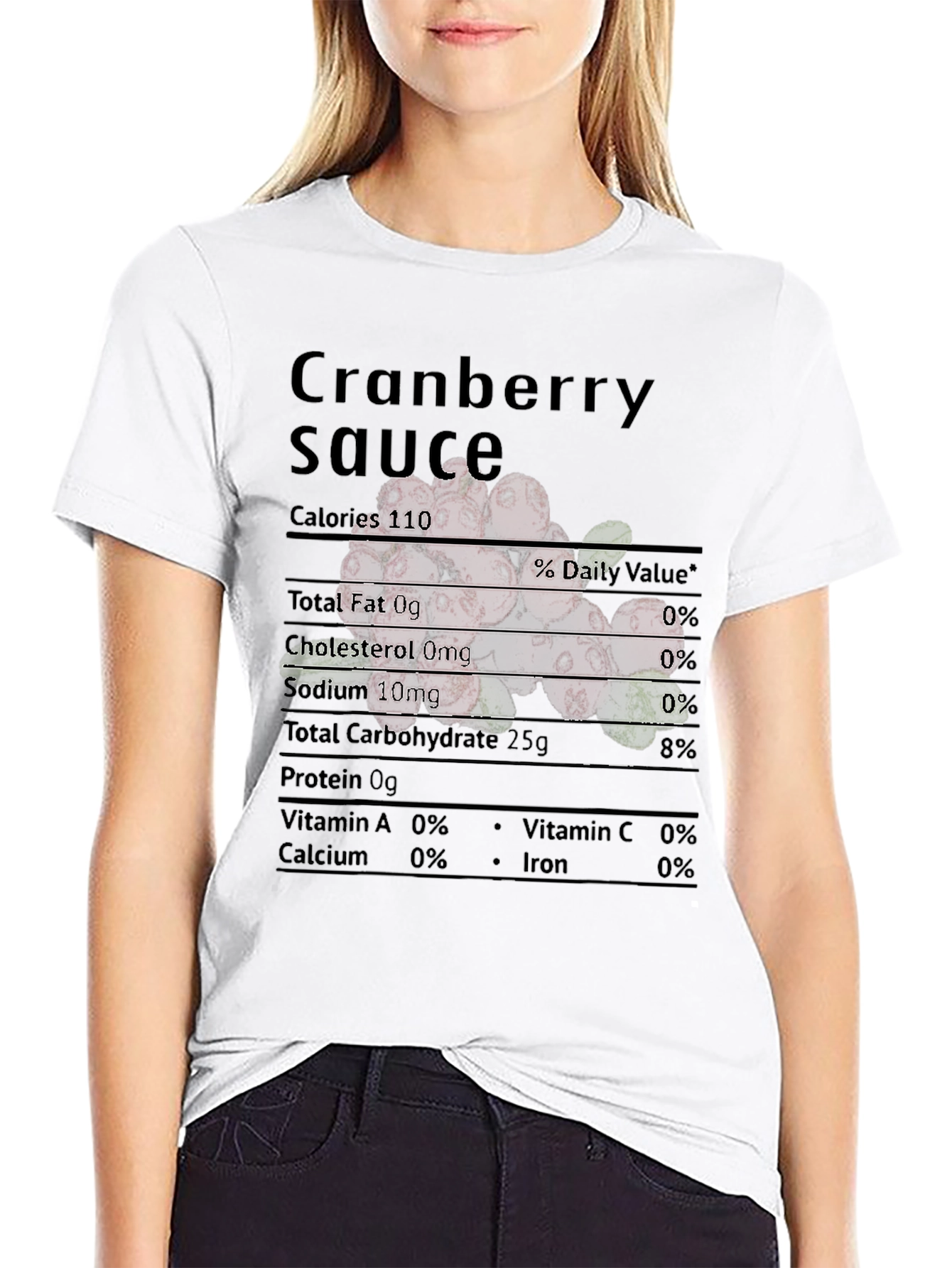 Cranberry Sauce Nutrition Facts Black T-Shirt