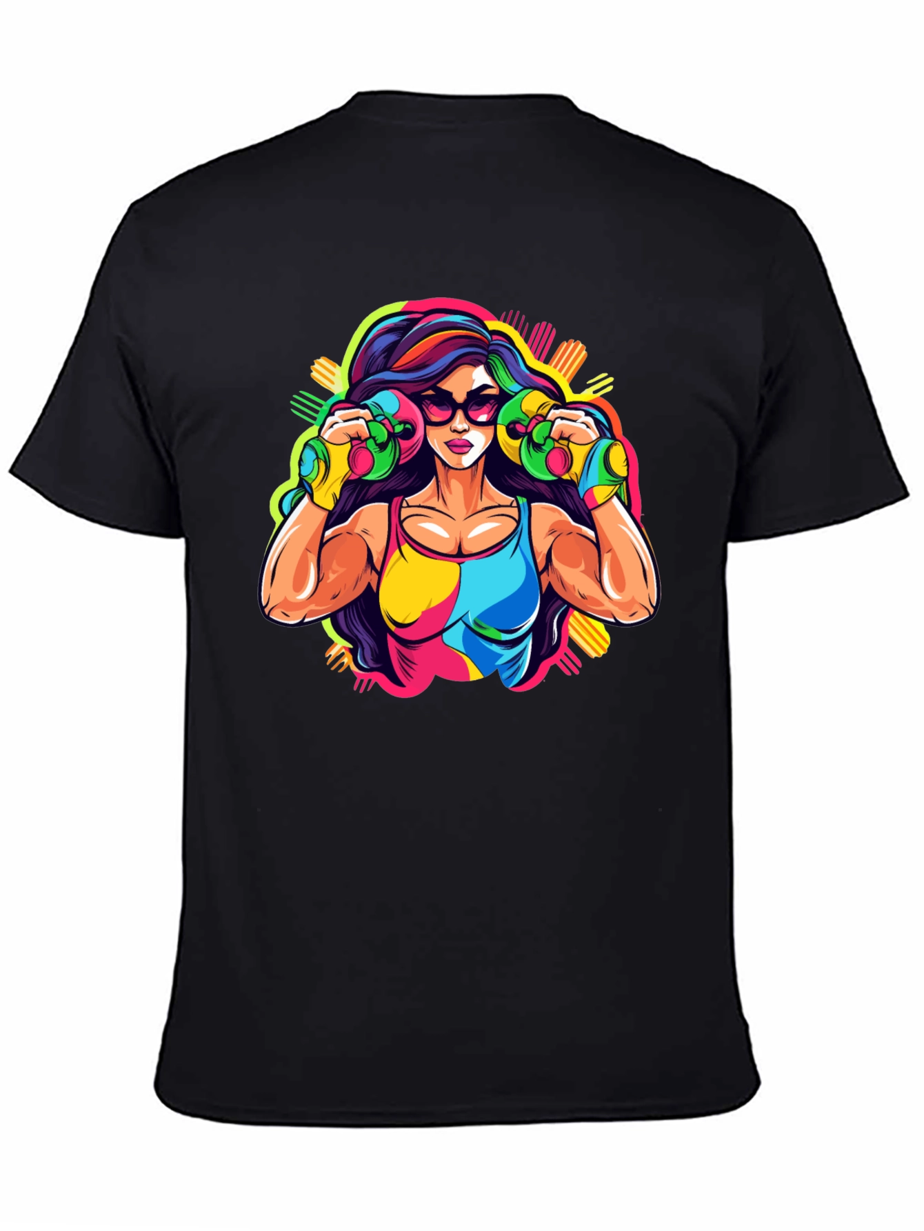 Retro Fitness Graphic Tee - Black