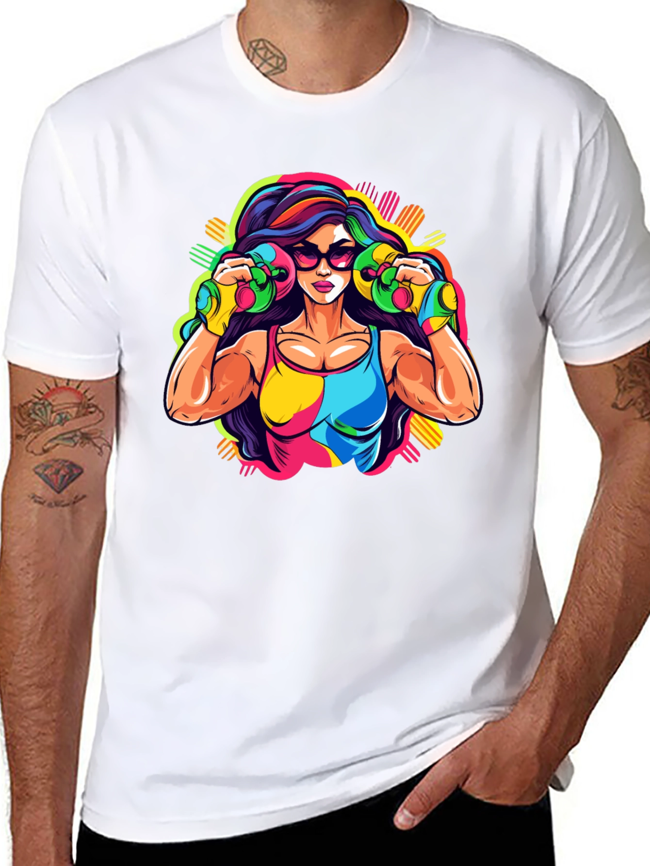 Retro Fitness Graphic Tee - Black