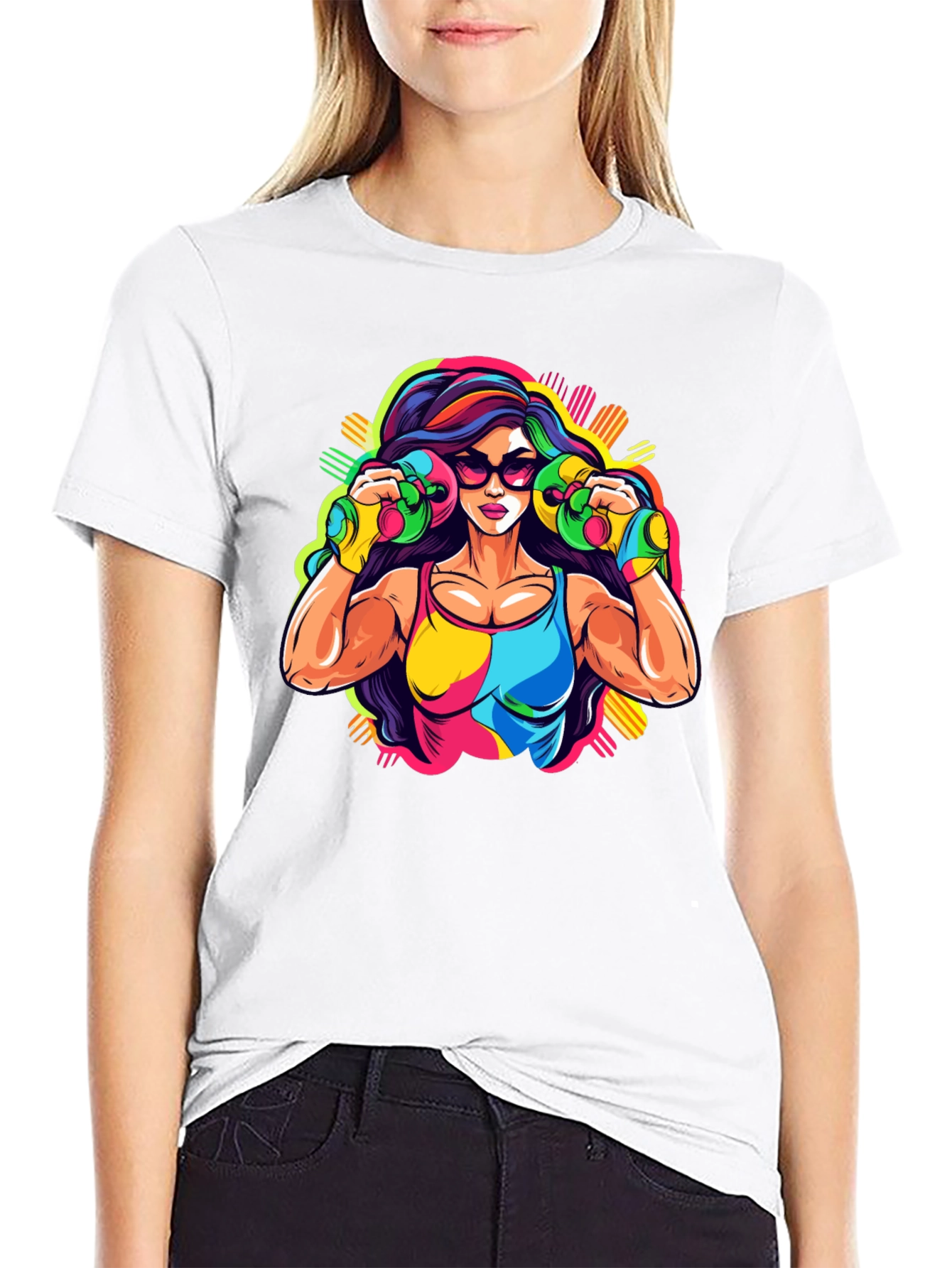 Retro Fitness Graphic Tee - Black