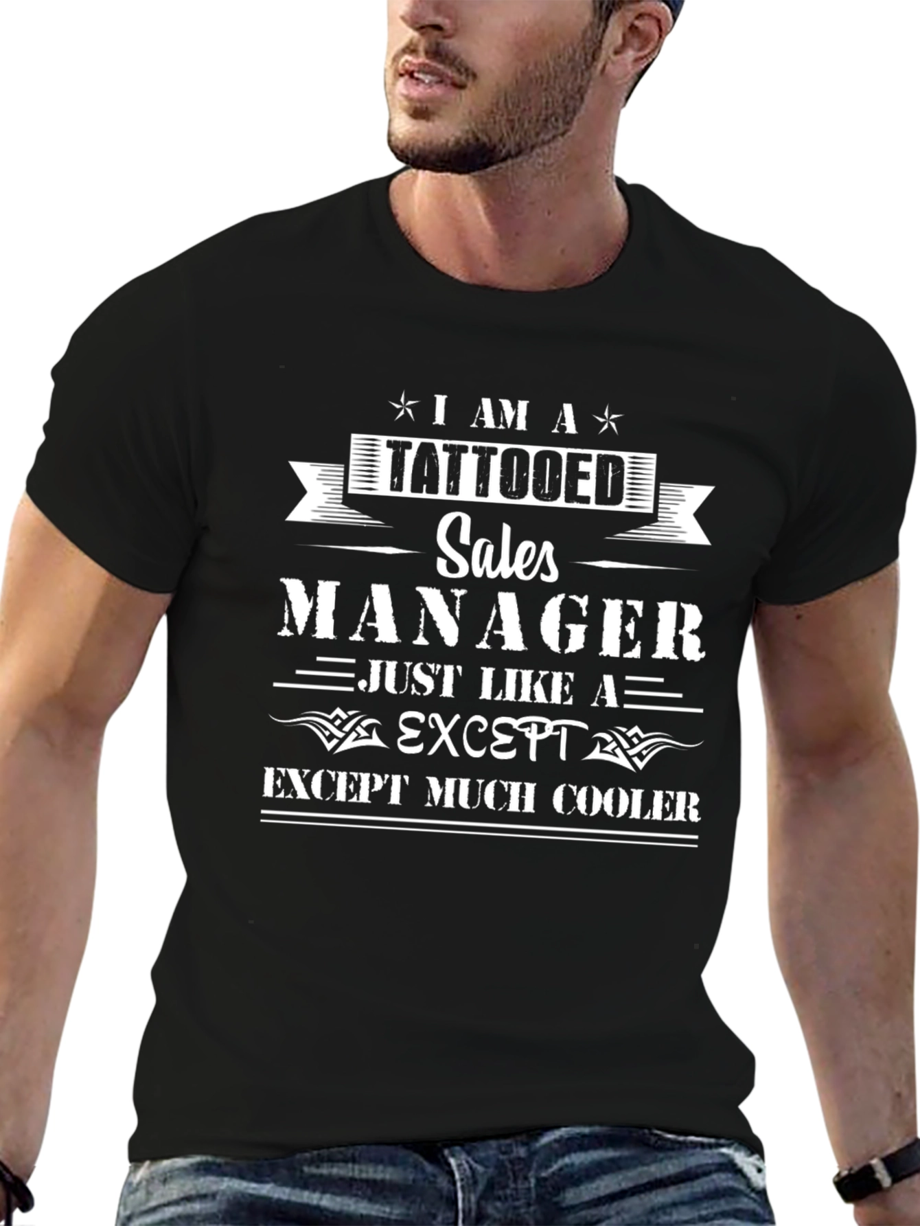 Tattooed Sales Manager Black Graphic T-Shirt
