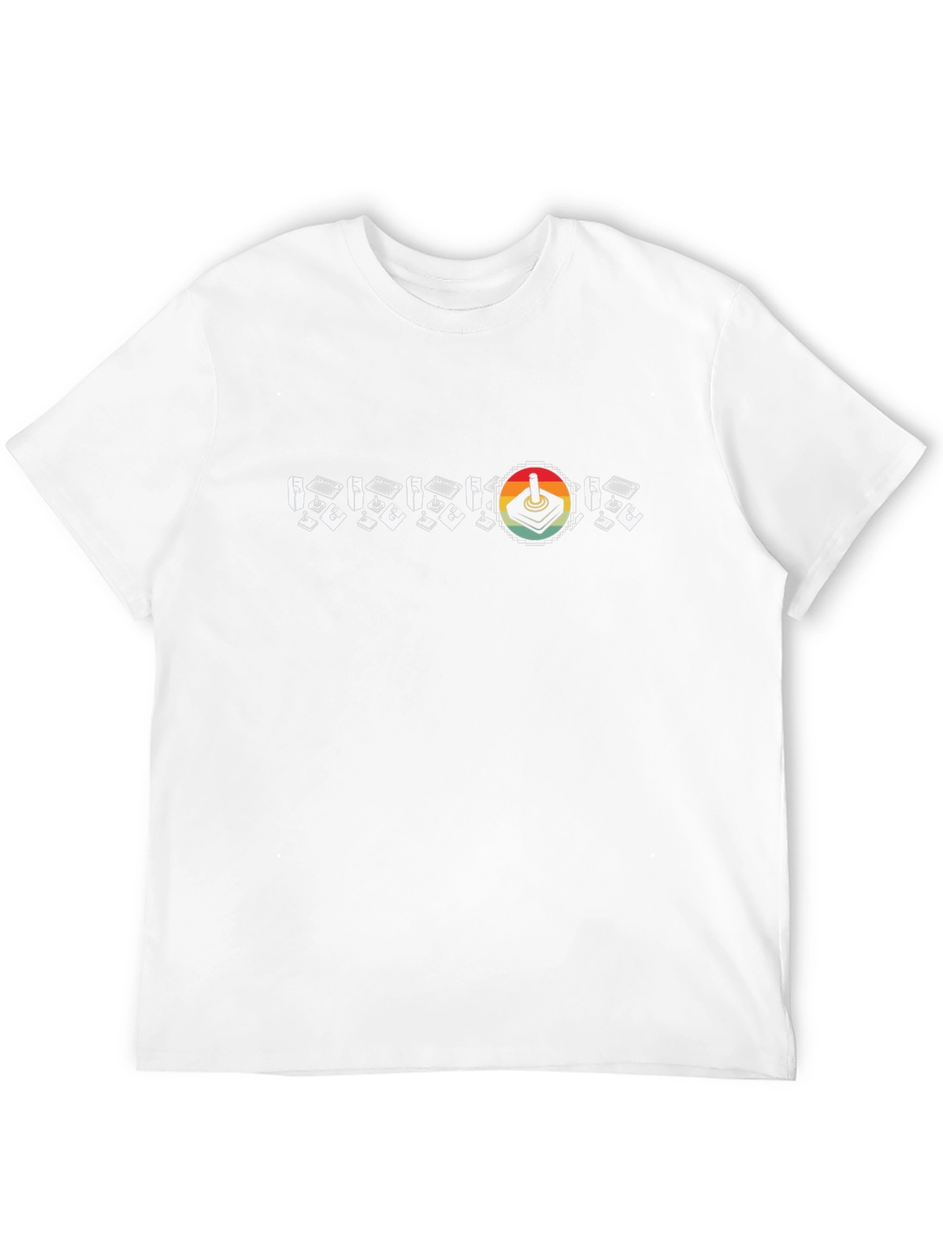 Retro Gaming T-Shirt - Joystick & Floppy Disk Design