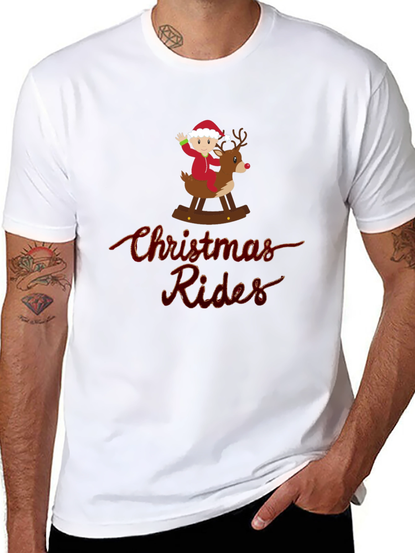 Christmas Rides Black T-Shirt
