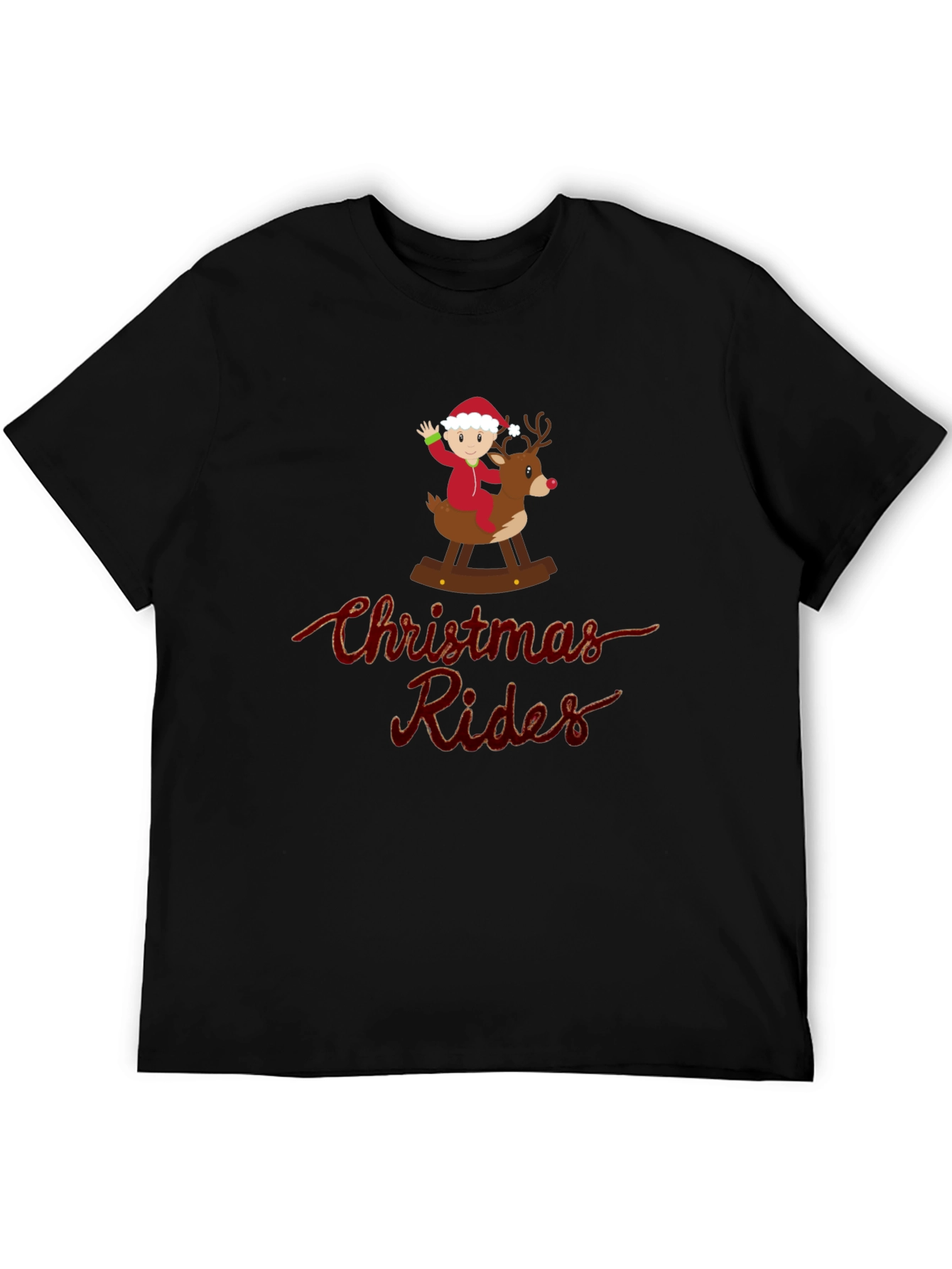 Christmas Rides Black T-Shirt