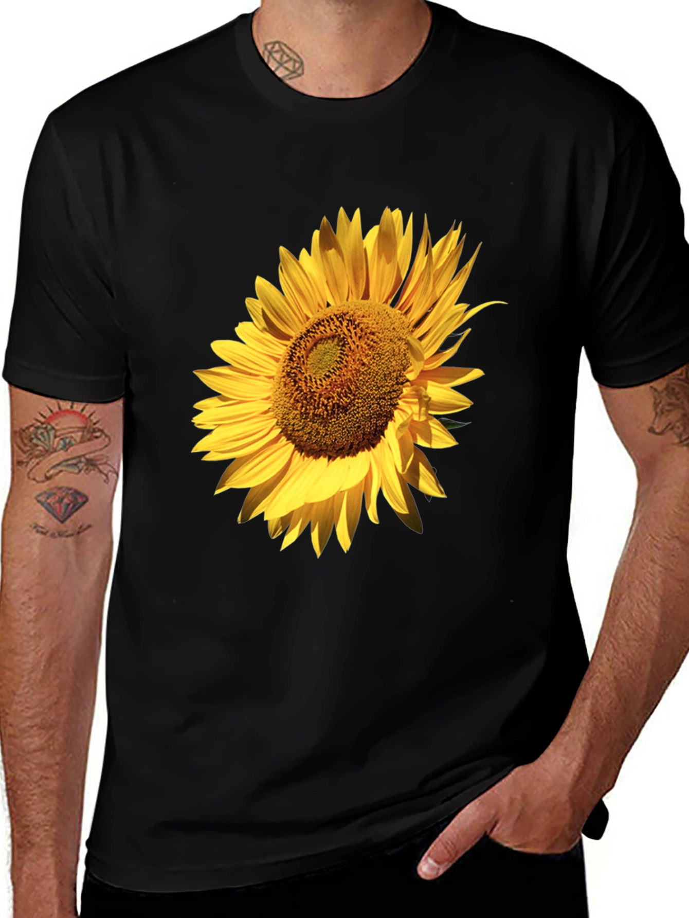 Sunflower Graphic Black T-Shirt