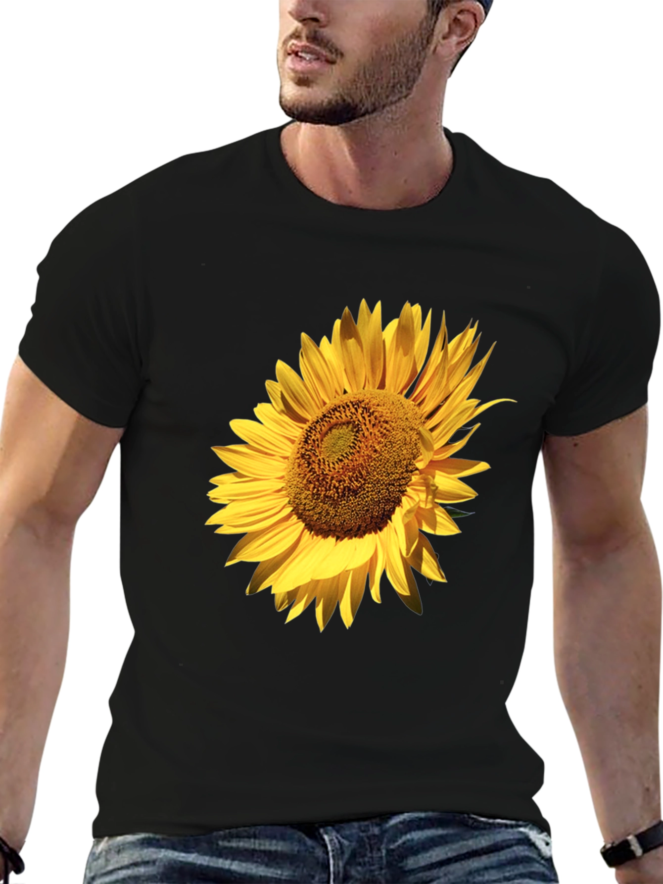Sunflower Graphic Black T-Shirt