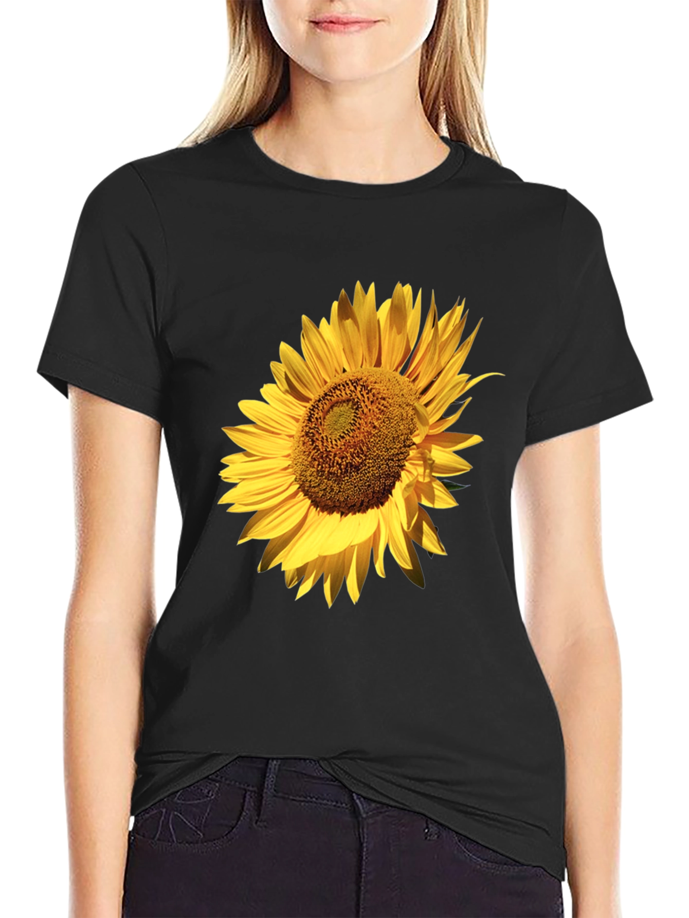 Sunflower Graphic Black T-Shirt