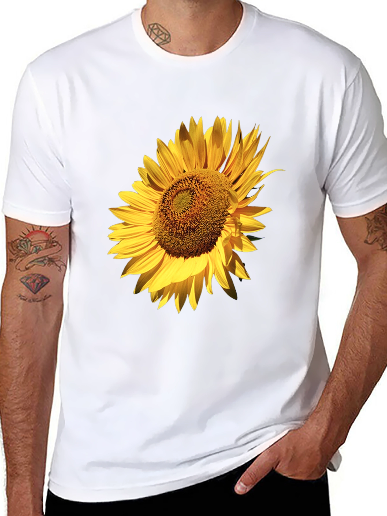 Sunflower Graphic Black T-Shirt