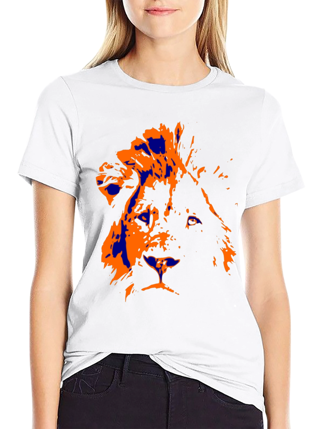 Lion Graphic Print Black T-Shirt for Men