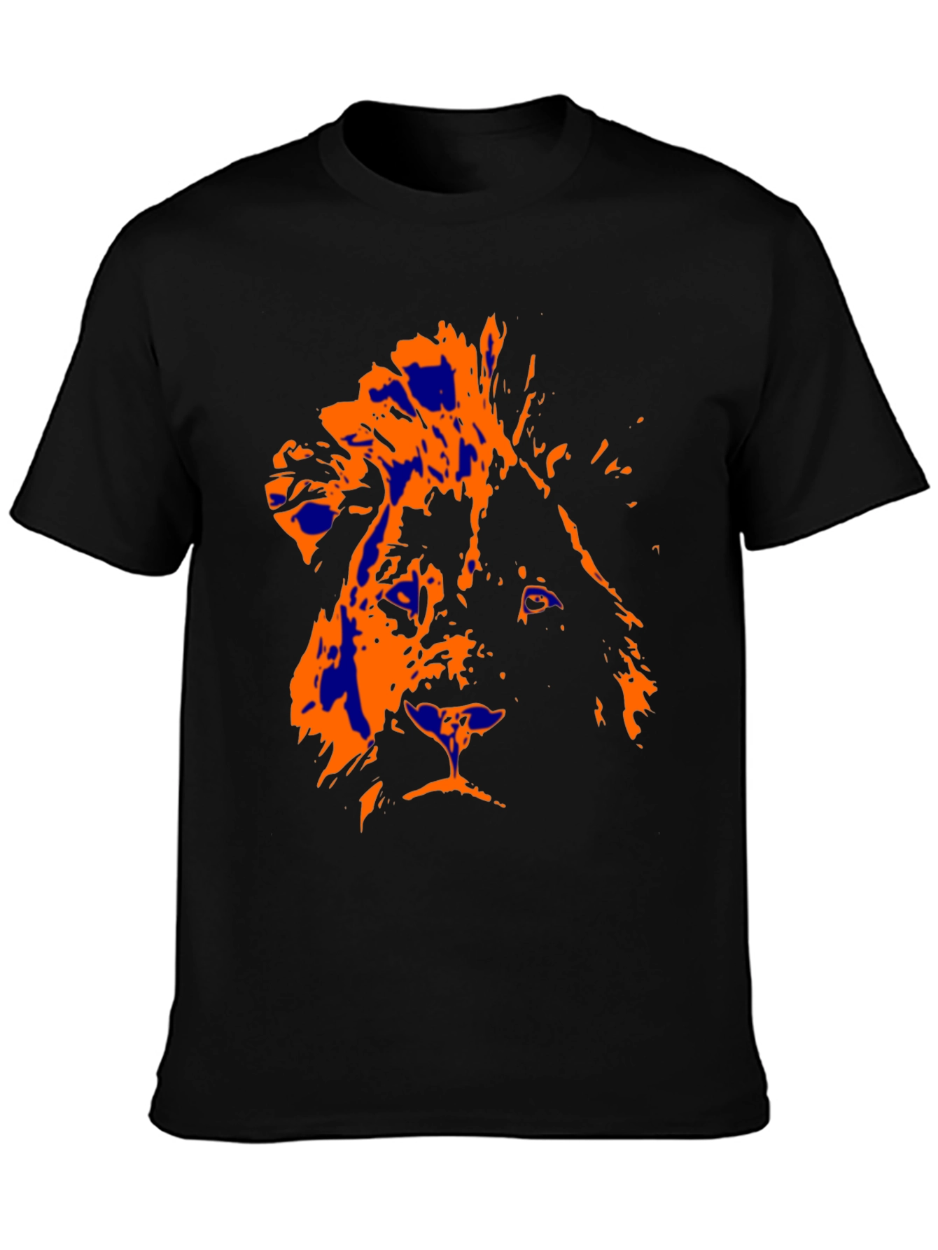 Lion Graphic Print Black T-Shirt for Men