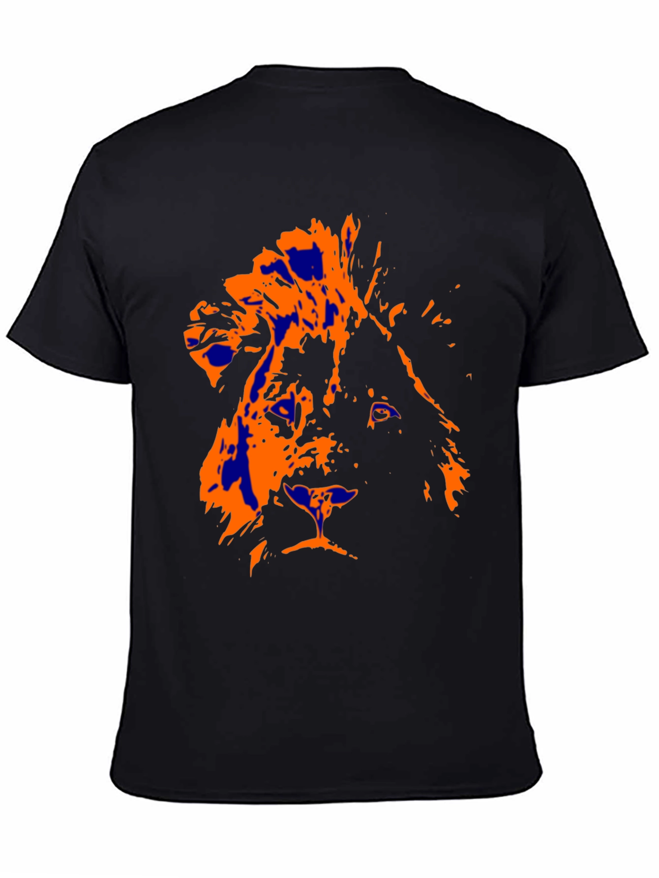 Lion Graphic Print Black T-Shirt for Men