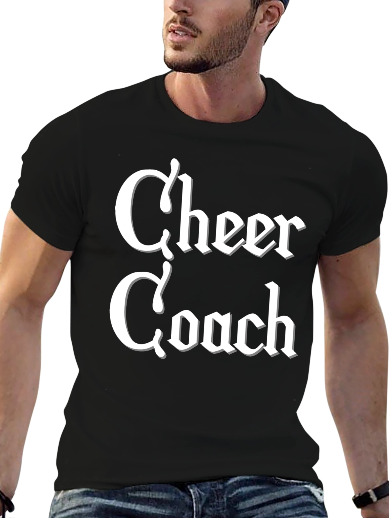 Cheer Coach T-Shirt - Black Cotton Blend