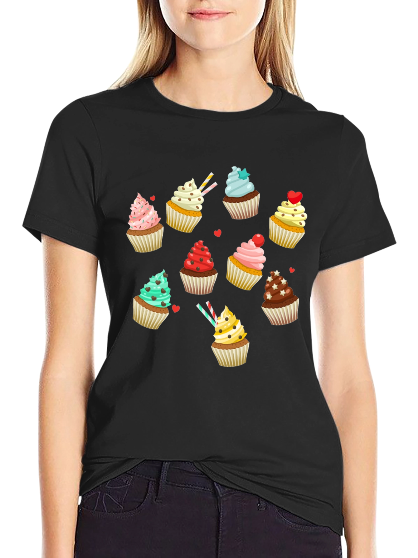 Cupcake Graphic T-Shirt - Sweet Treat Design