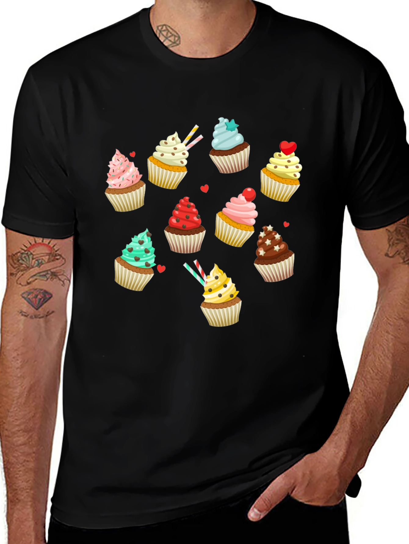 Cupcake Graphic T-Shirt - Sweet Treat Design