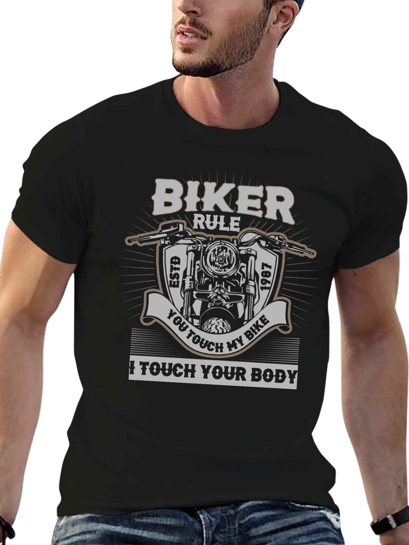 Biker Rule T-Shirt - Motorcycle Graphic Tee