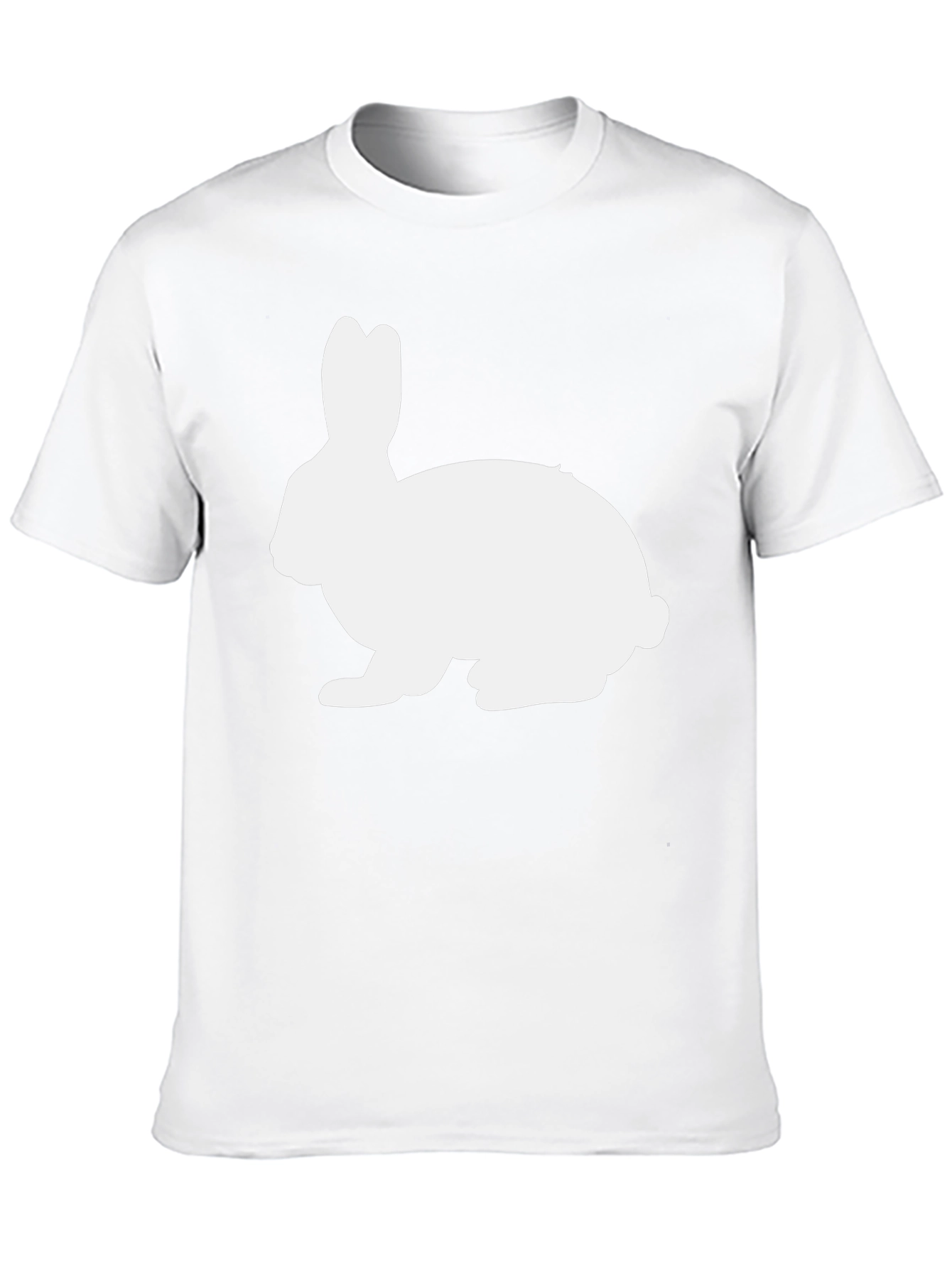 Black T-Shirt with White Rabbit Graphic