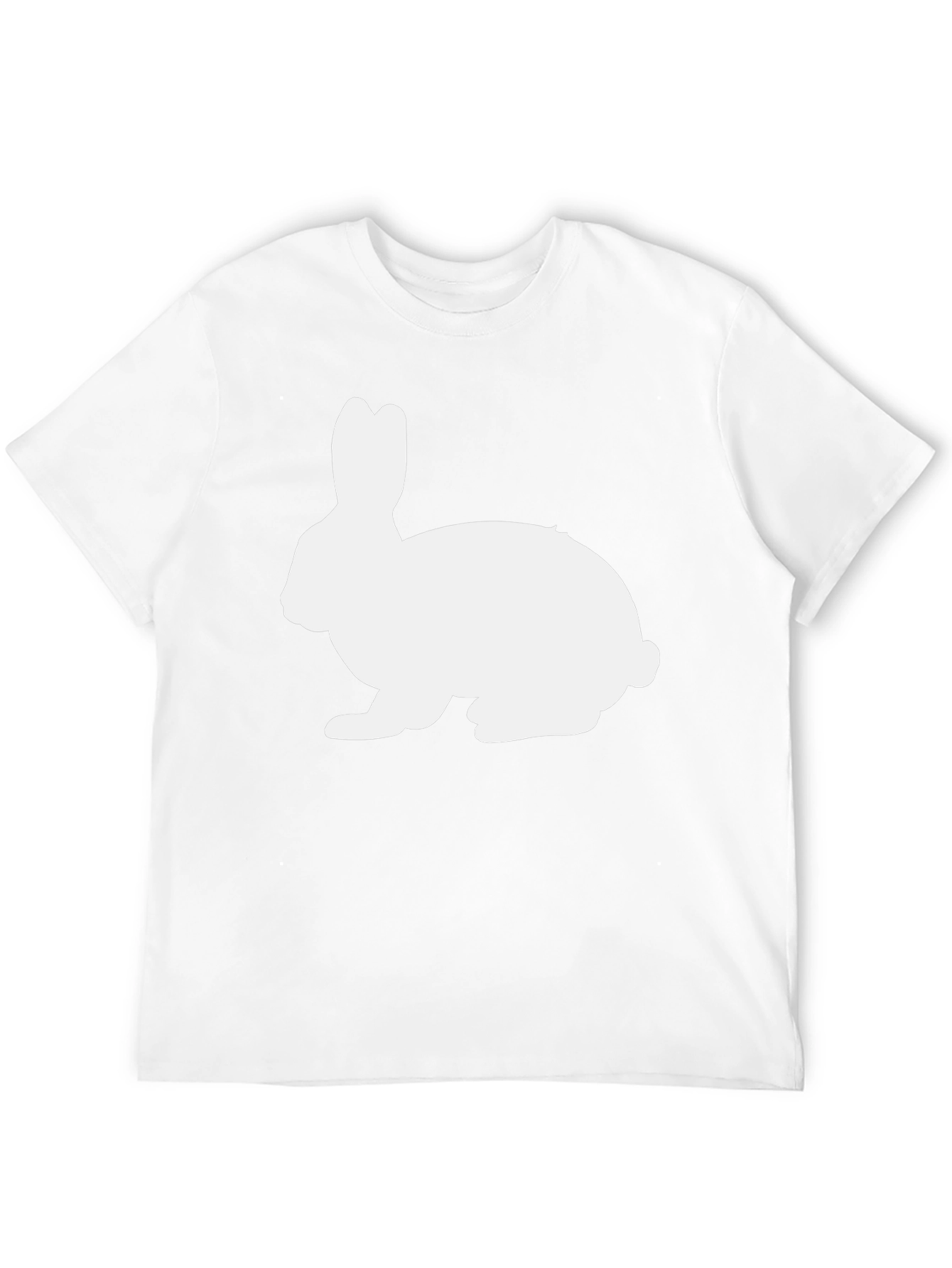 Black T-Shirt with White Rabbit Graphic