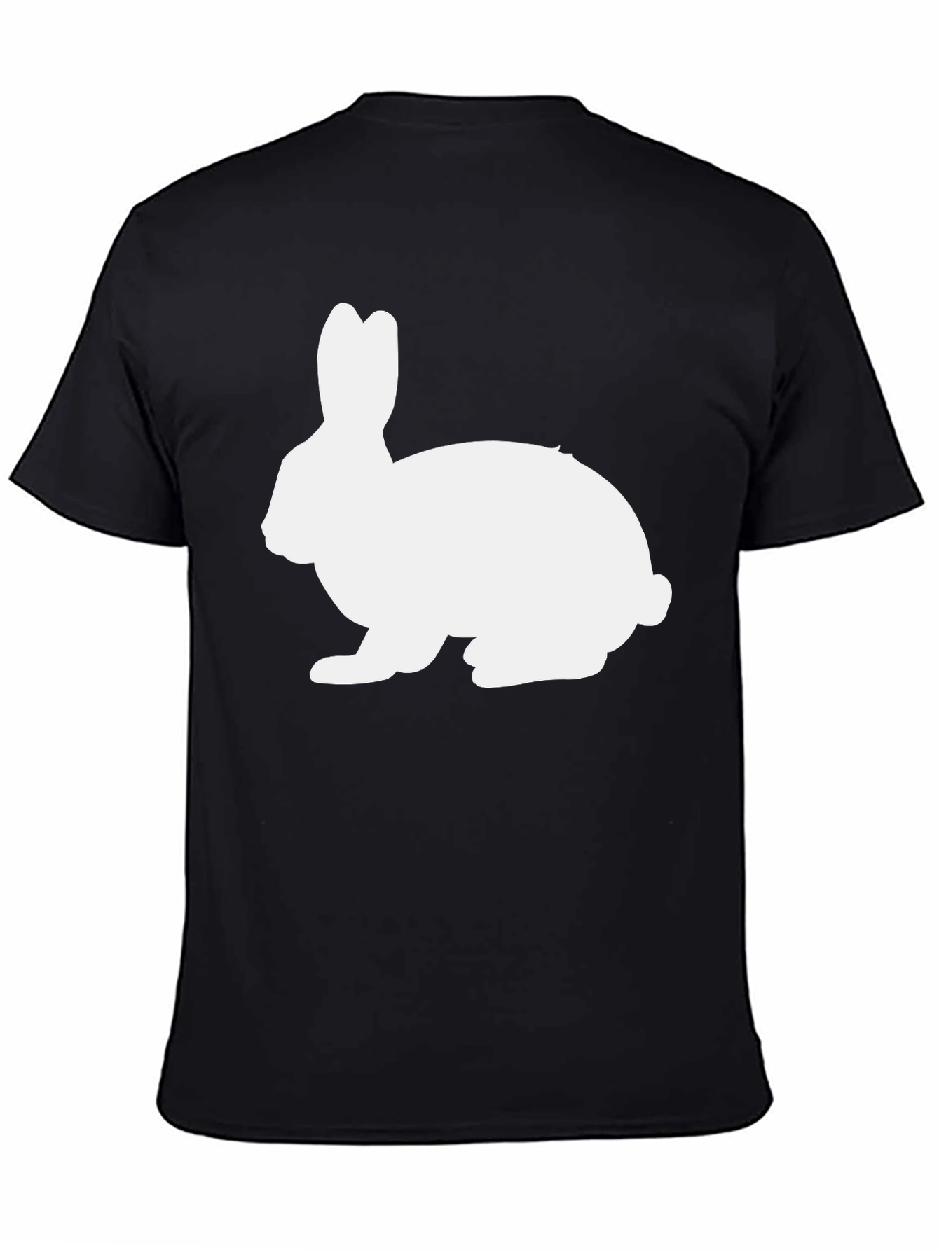 Black T-Shirt with White Rabbit Graphic