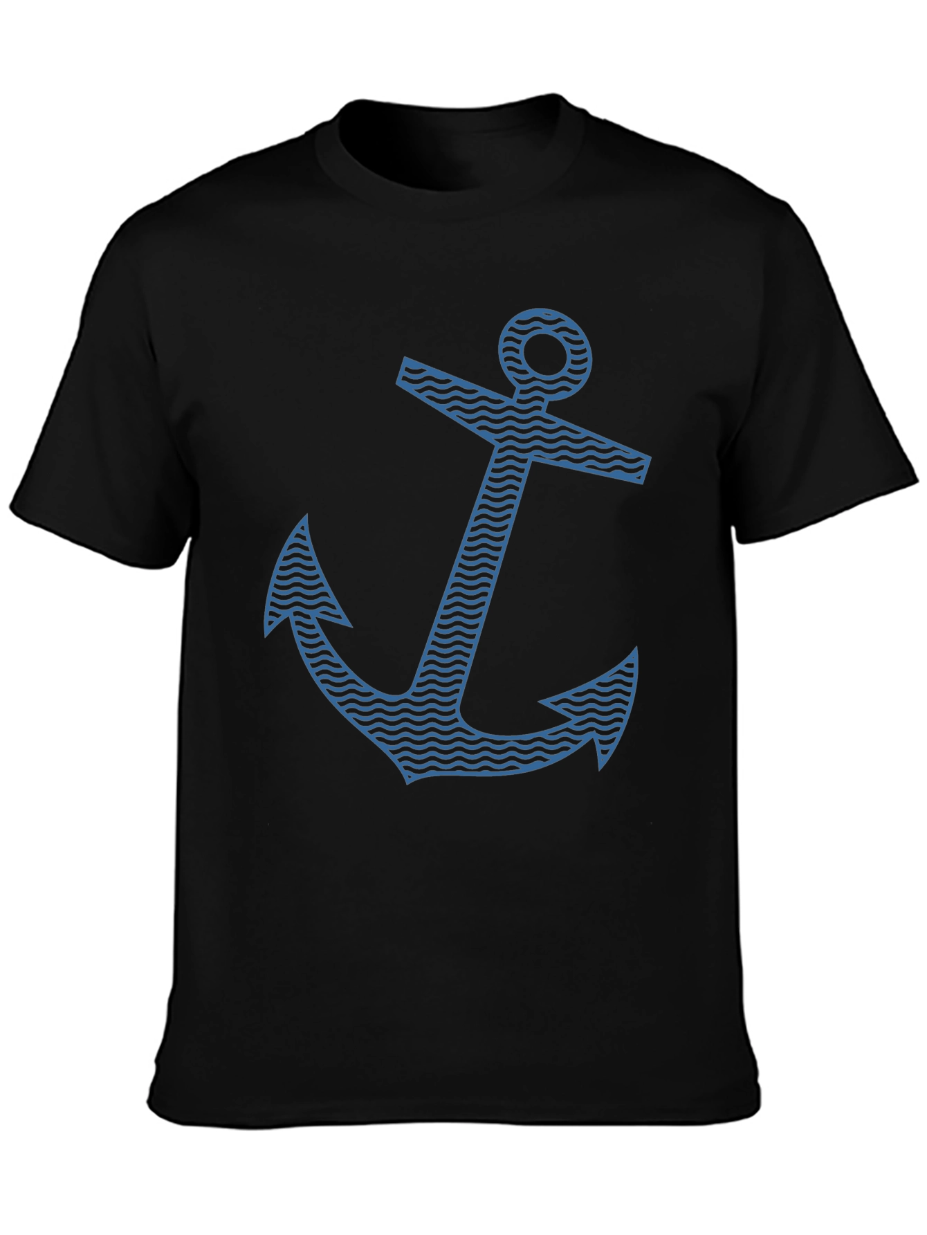 Nautical Anchor Graphic Tee - Stylish Black T-Shirt