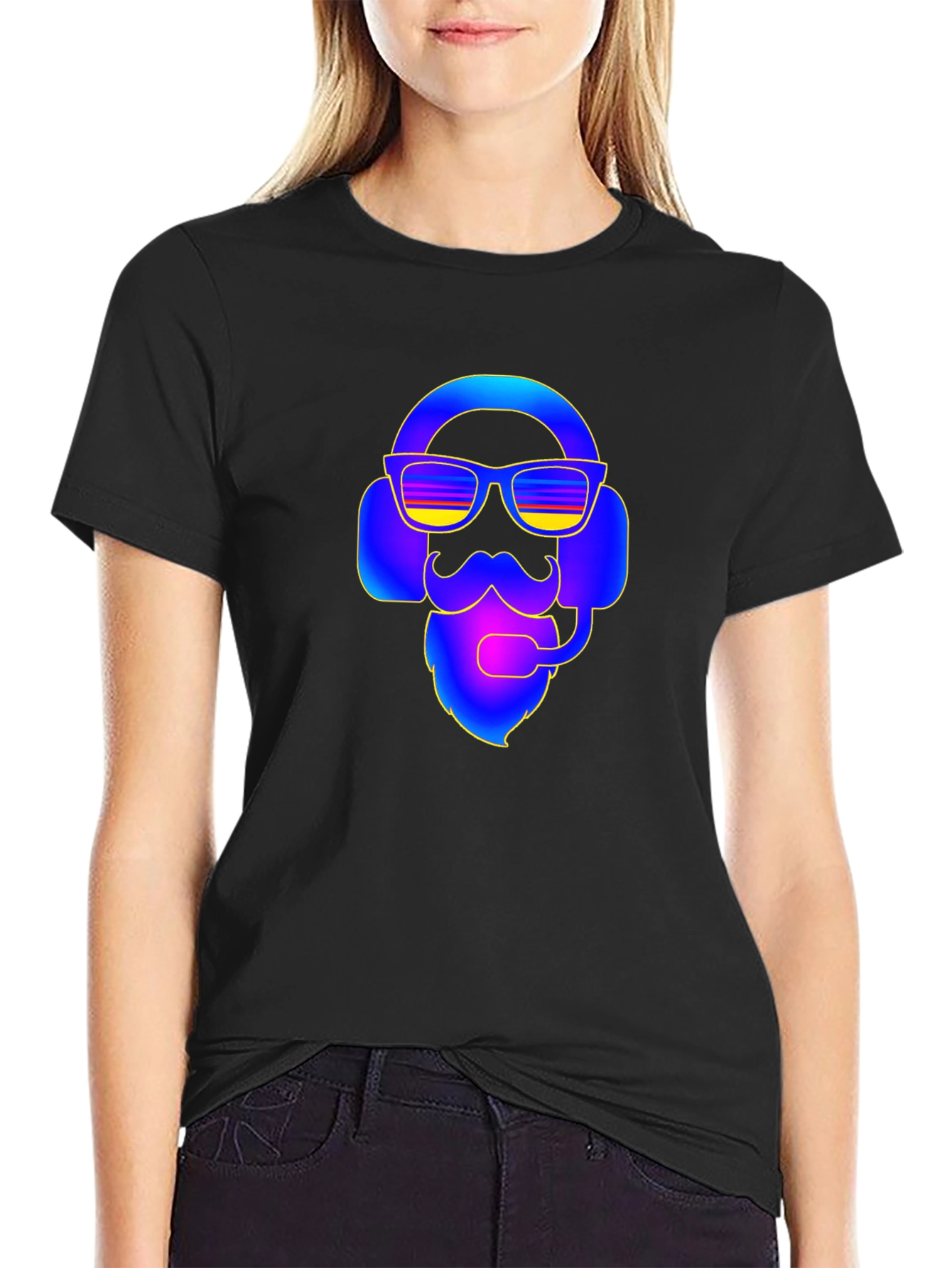 Cool Gamer Bearded Headset T-Shirt