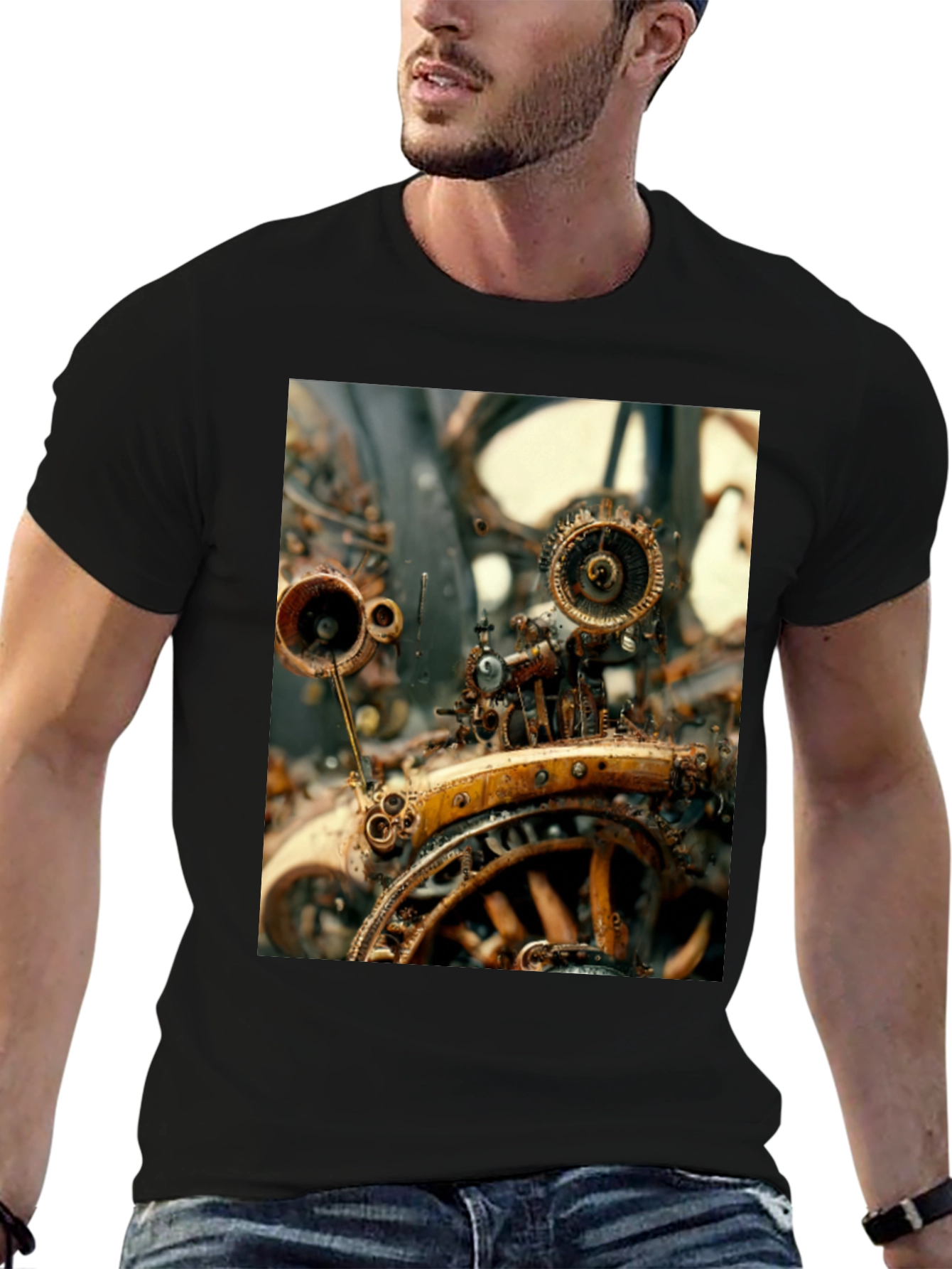 Steampunk Machine Graphic Tee - Unique Design