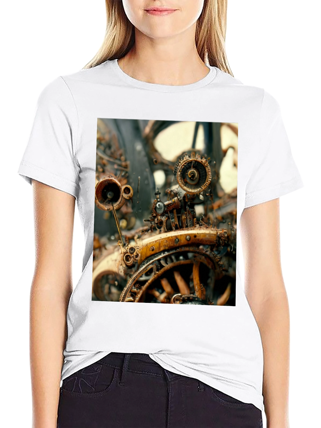 Steampunk Machine Graphic Tee - Unique Design