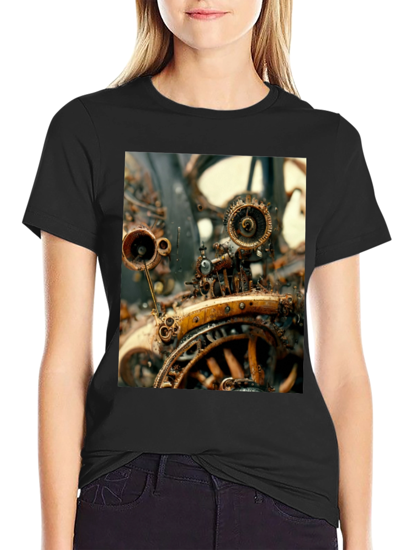 Steampunk Machine Graphic Tee - Unique Design