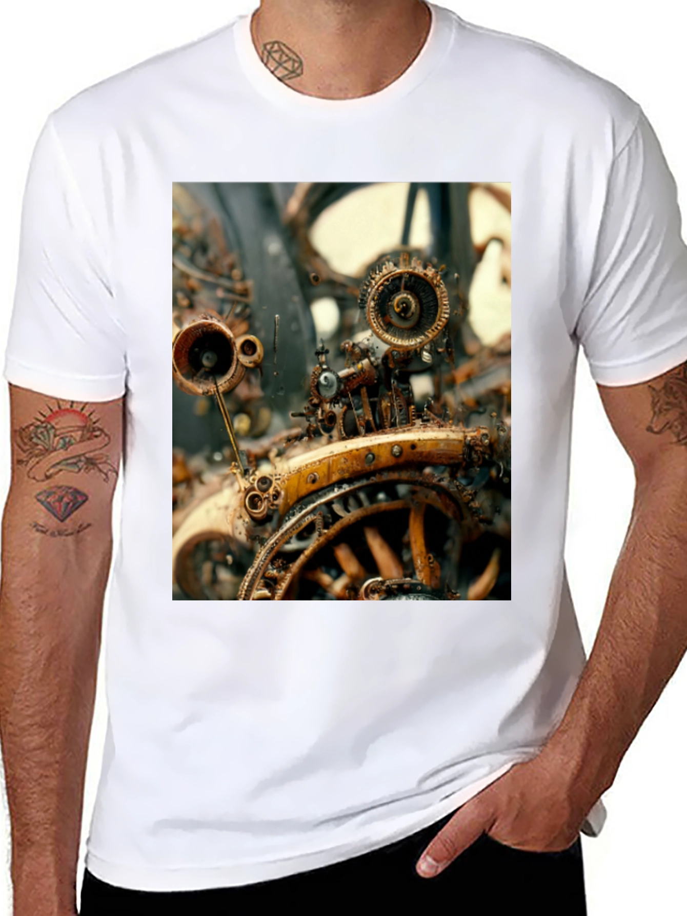 Steampunk Machine Graphic Tee - Unique Design