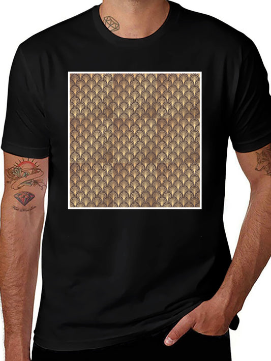 Art Deco Pattern Black Tee - Vintage Inspired Style