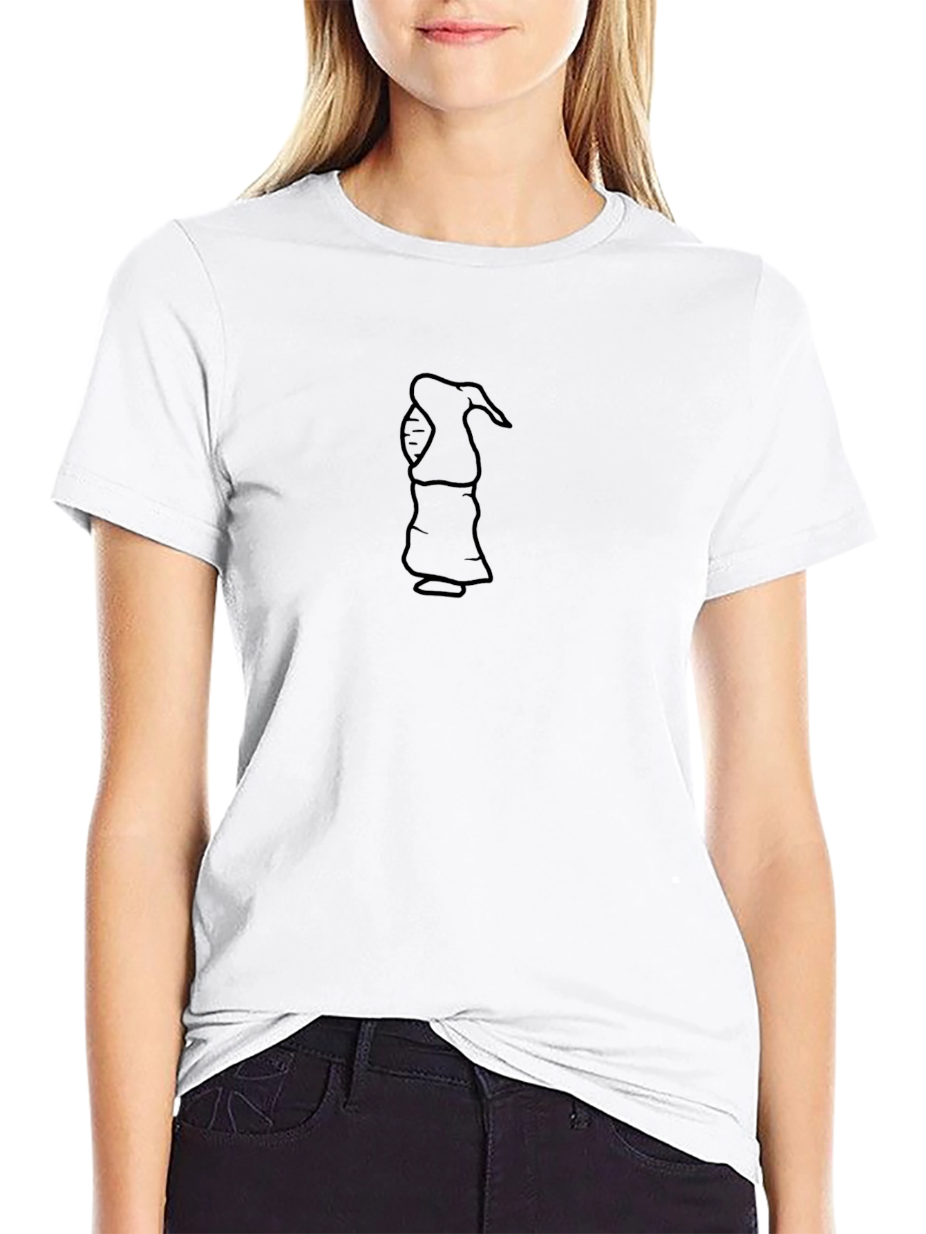 Black Graphic Tee with Gnome Design
