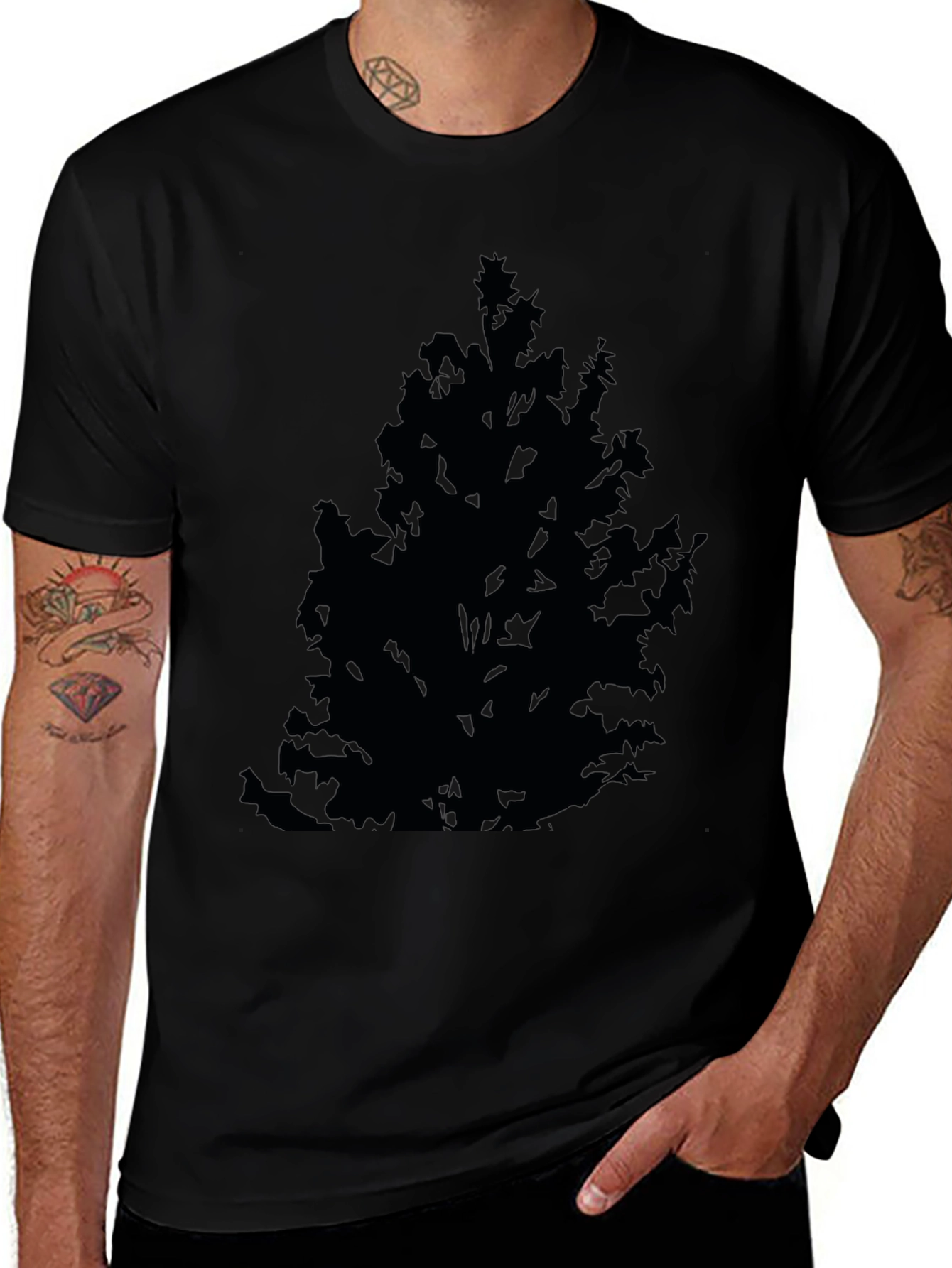 Tree Silhouette Black T-Shirt
