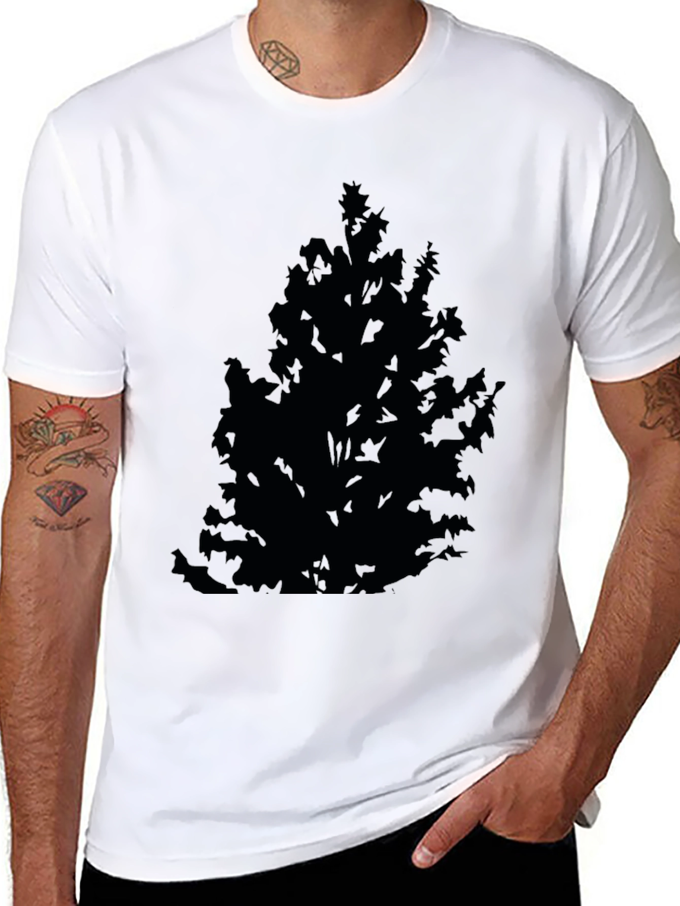 Tree Silhouette Black T-Shirt
