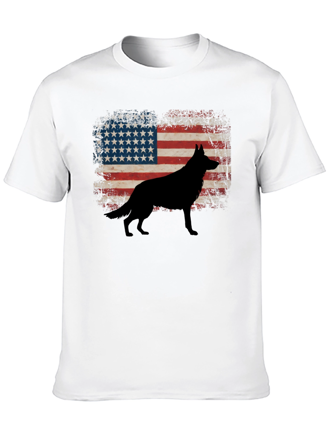 American Flag Dog Silhouette Graphic Tee