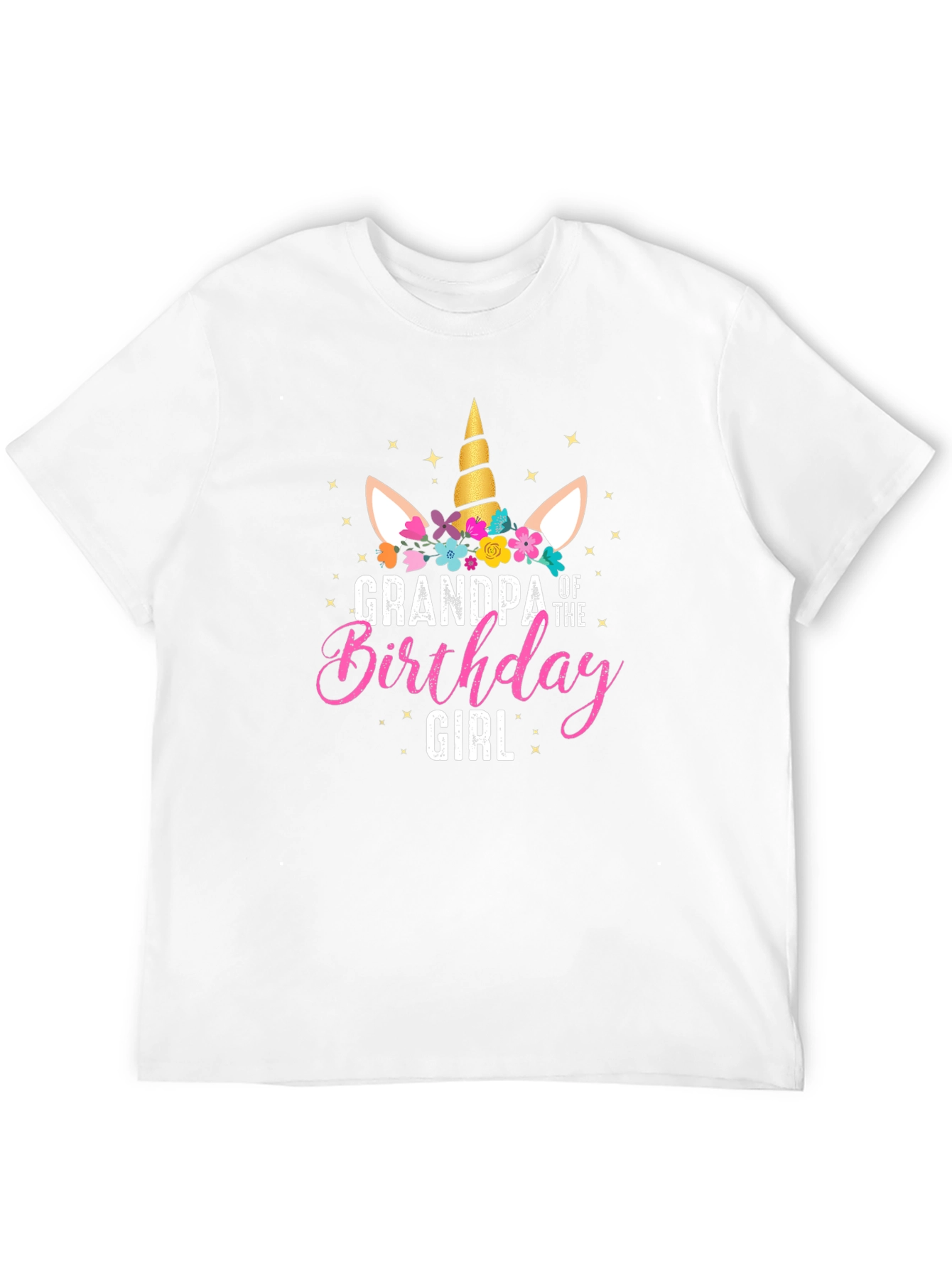 Grandpa Birthday Girl Unicorn Graphic T-Shirt