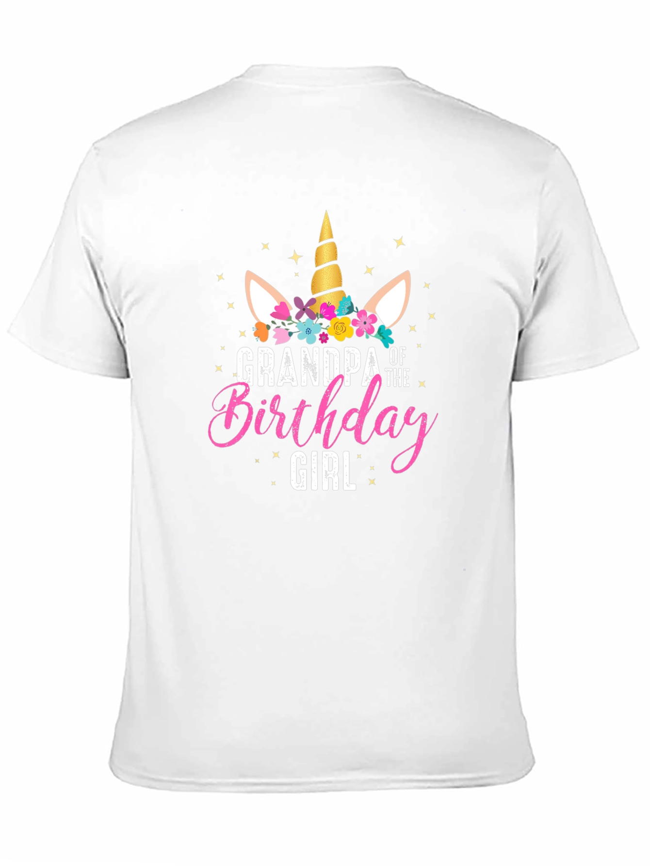 Grandpa Birthday Girl Unicorn Graphic T-Shirt