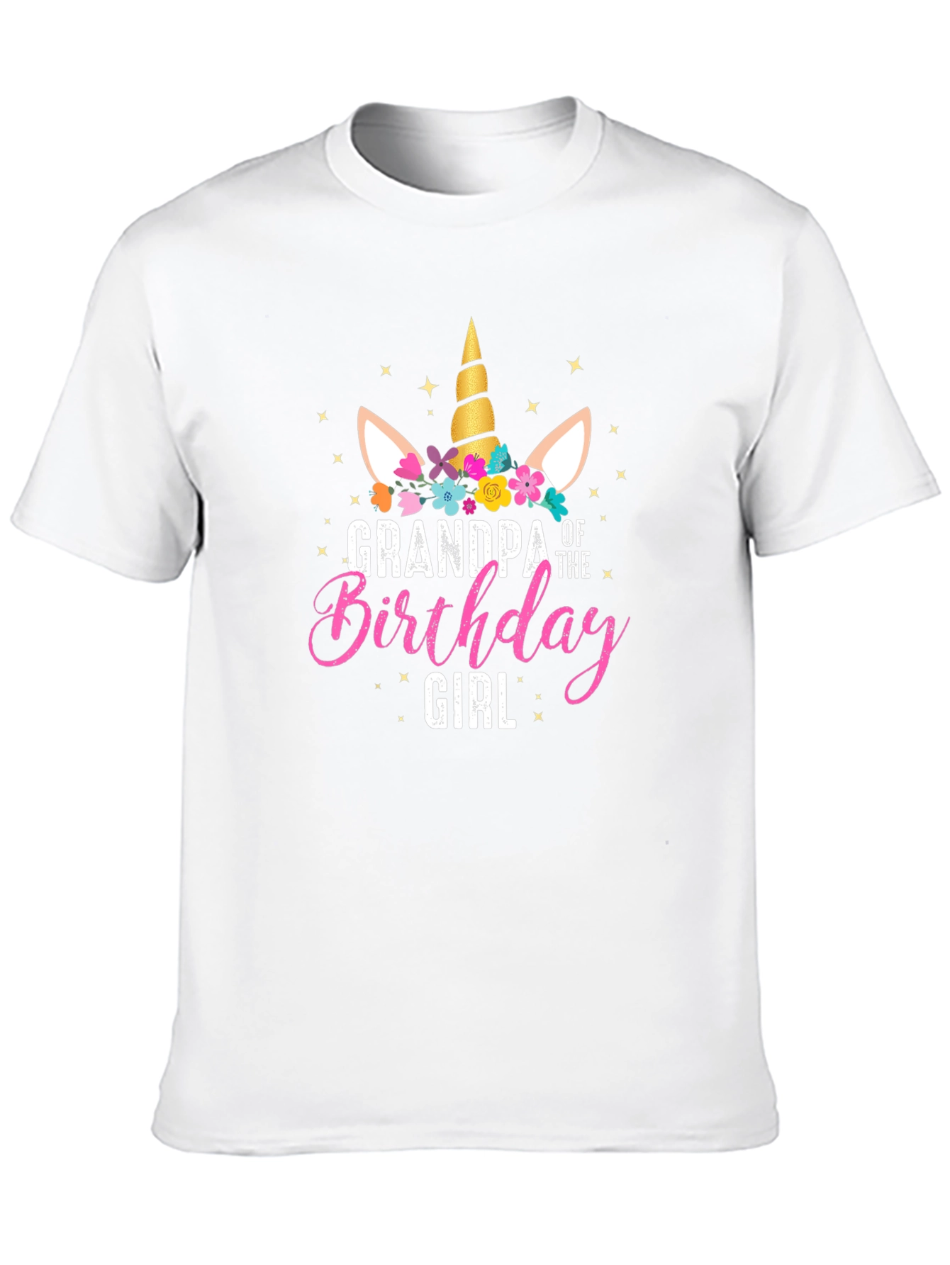 Grandpa Birthday Girl Unicorn Graphic T-Shirt