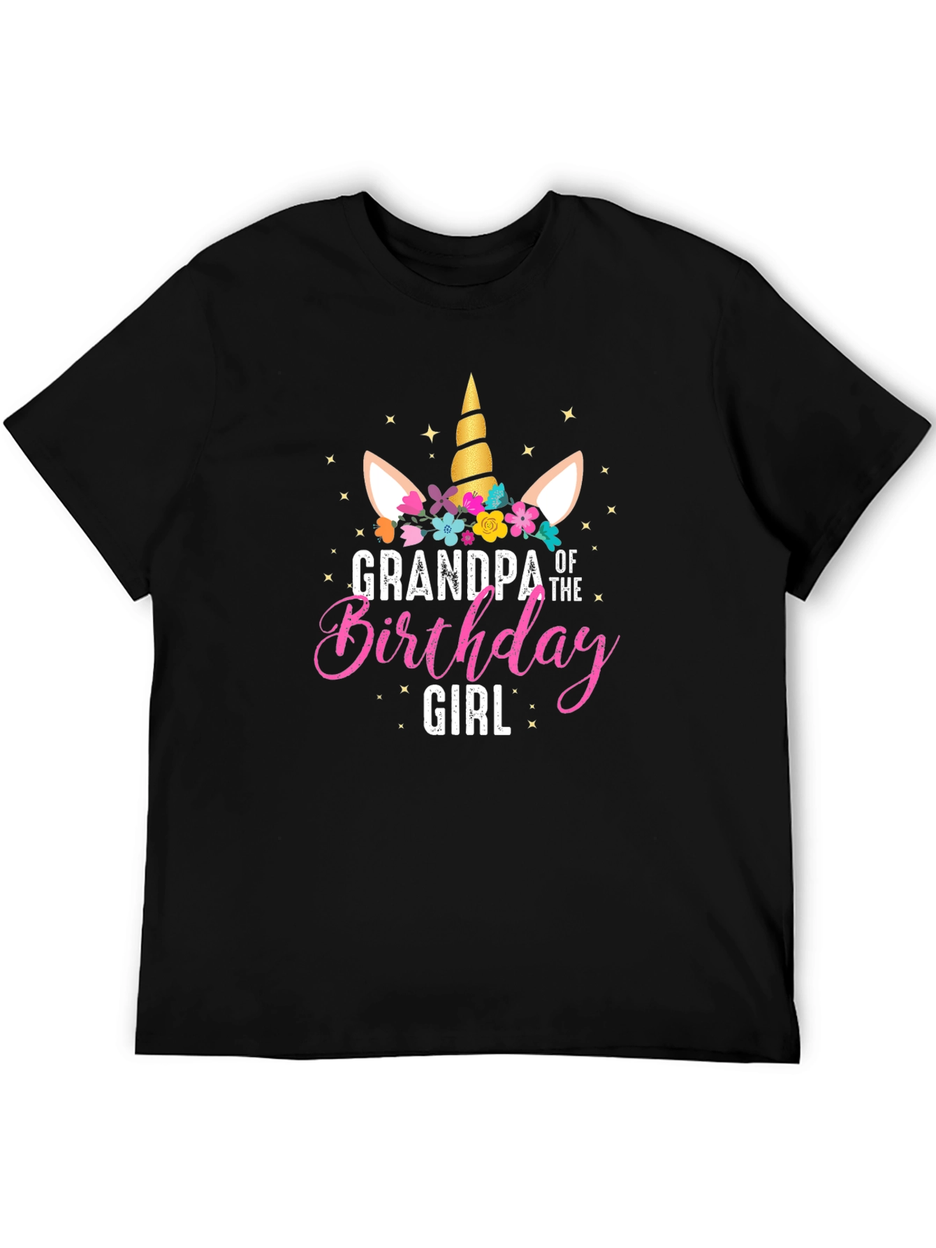 Grandpa Birthday Girl Unicorn Graphic T-Shirt