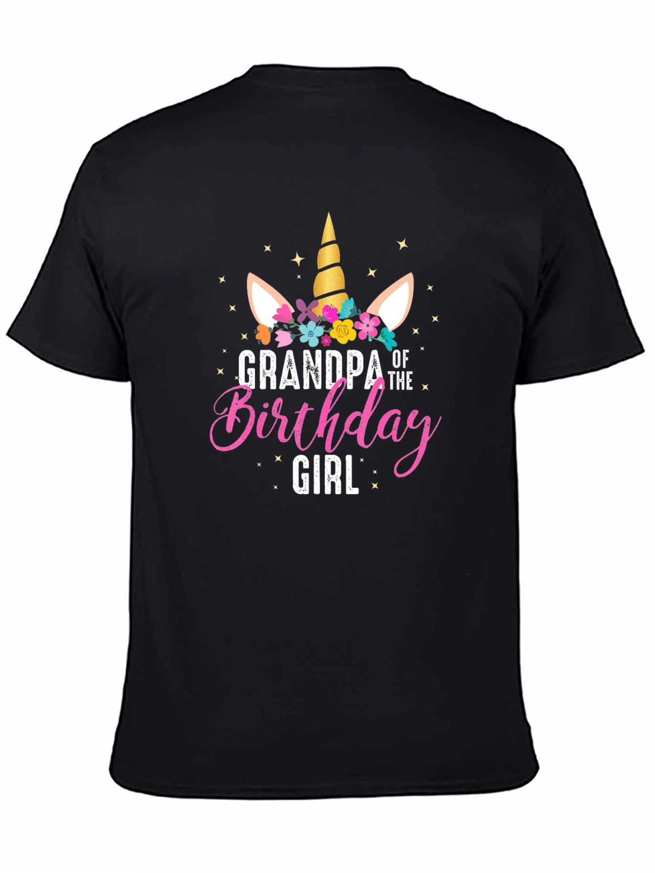 Grandpa Birthday Girl Unicorn Graphic T-Shirt
