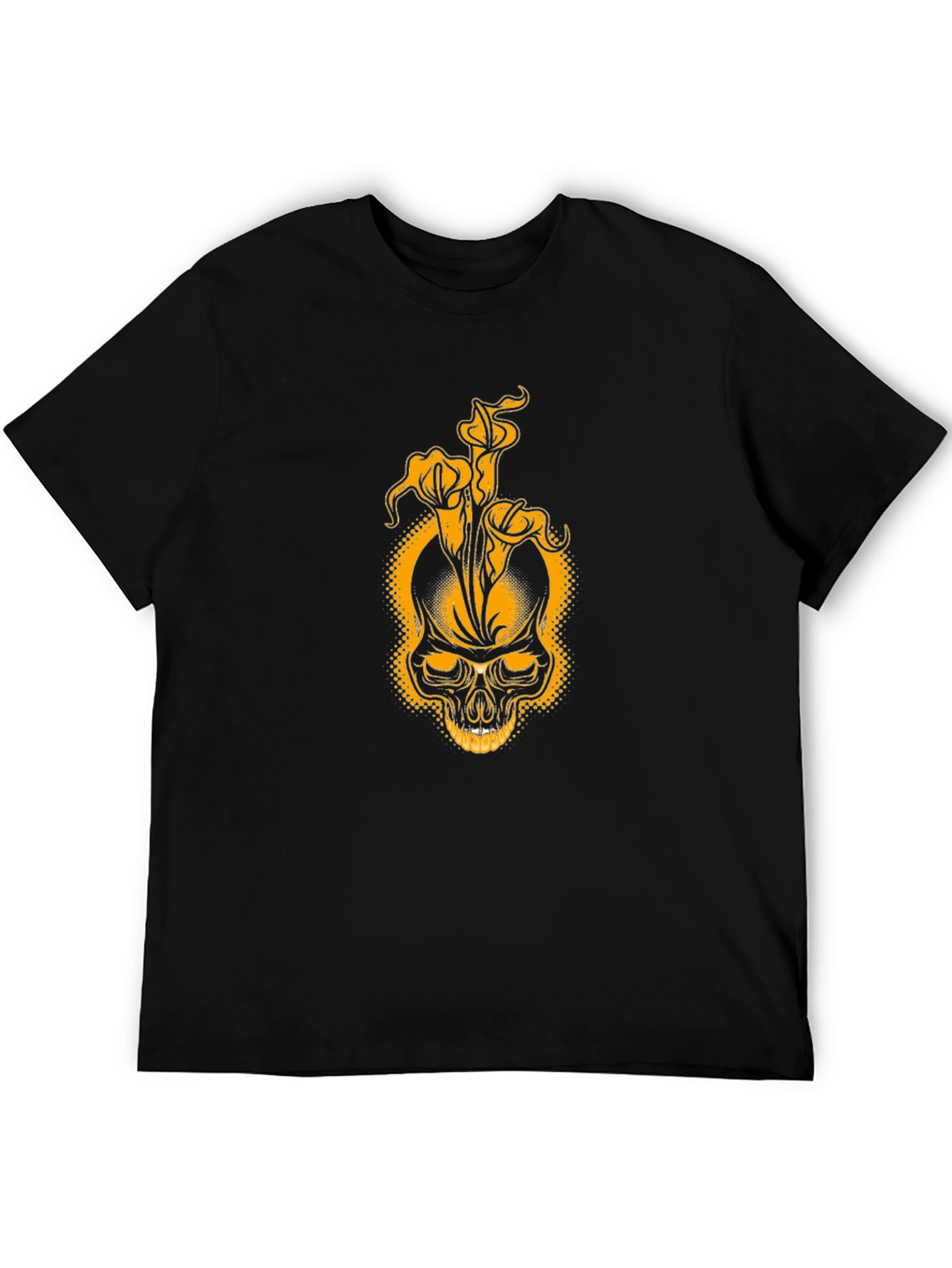 Skull & Lily Black T-Shirt - Unique Graphic Tee