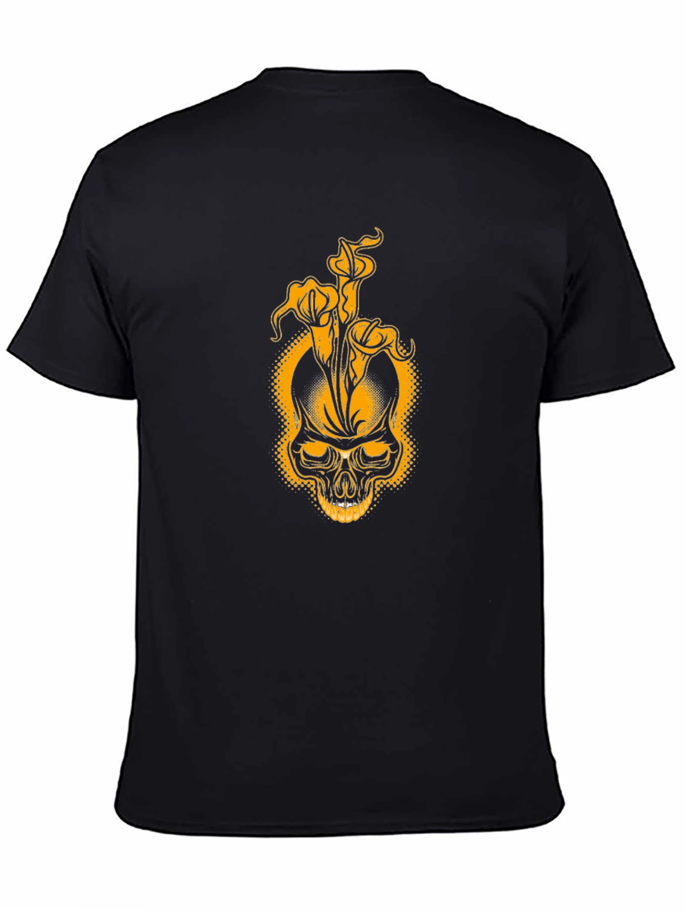 Skull & Lily Black T-Shirt - Unique Graphic Tee