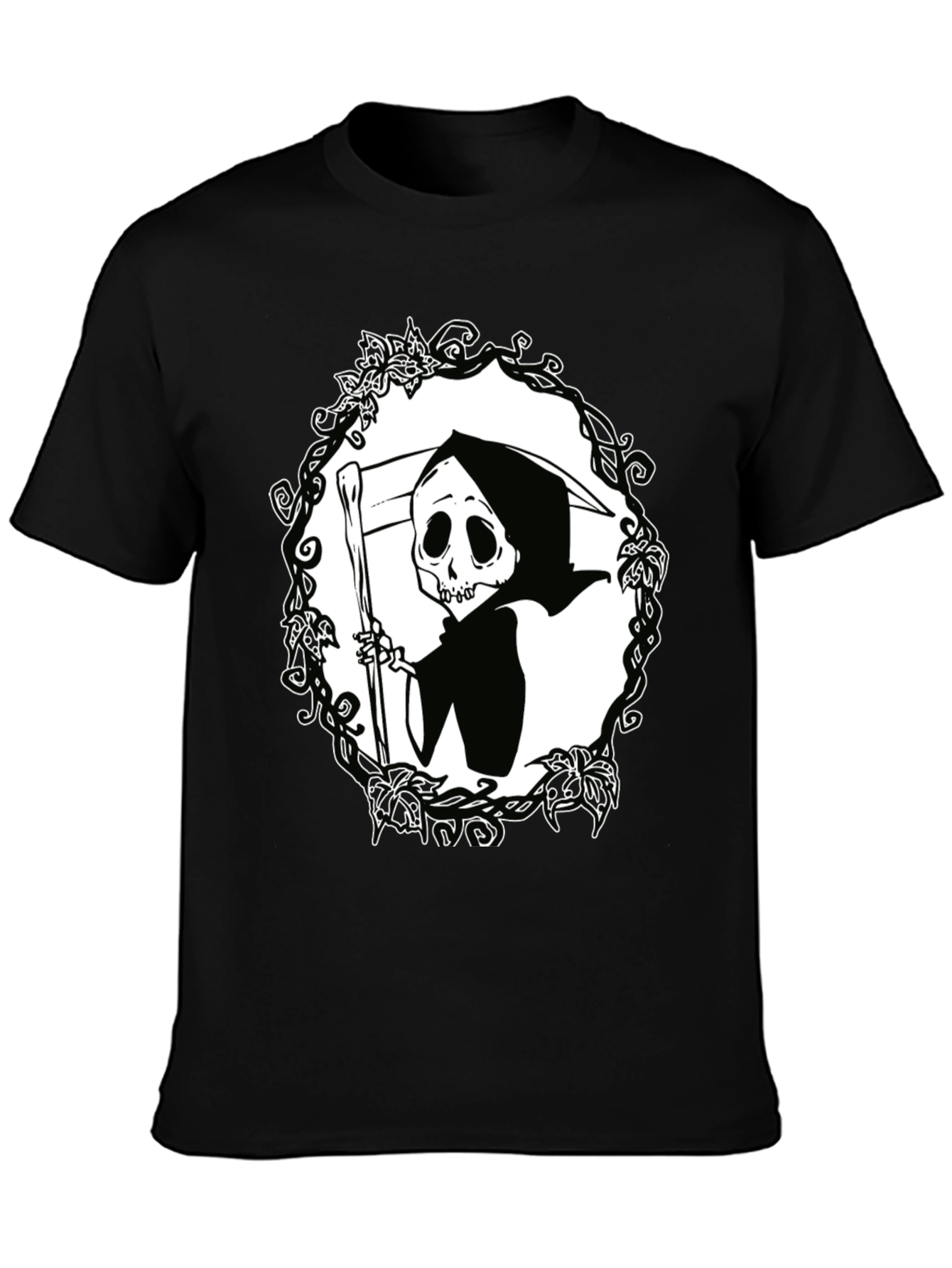 Grim Reaper Graphic T-Shirt - Black Cotton Tee