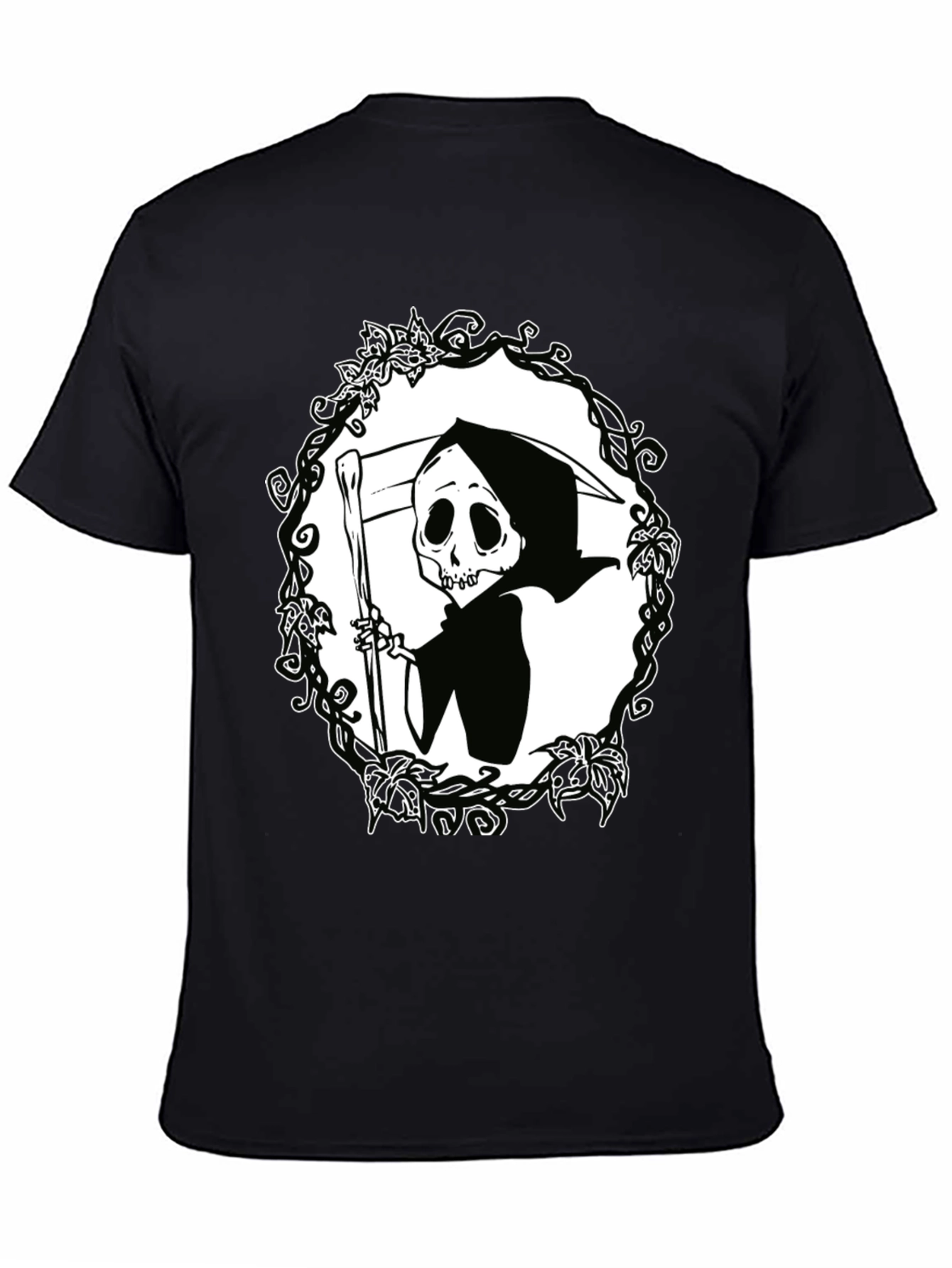 Grim Reaper Graphic T-Shirt - Black Cotton Tee