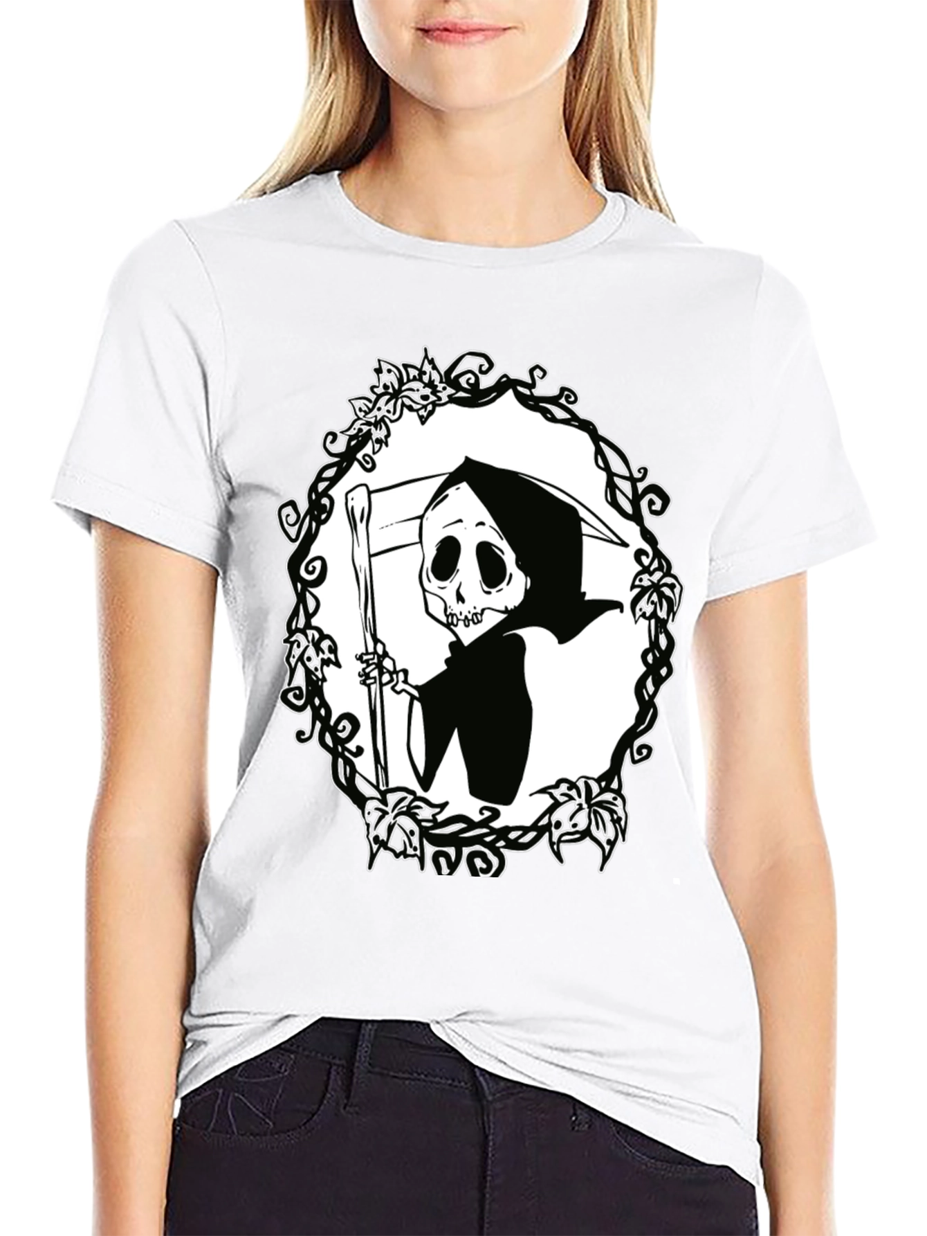 Grim Reaper Graphic T-Shirt - Black Cotton Tee