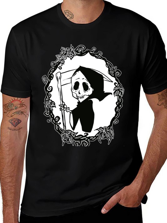 Grim Reaper Graphic T-Shirt - Black Cotton Tee