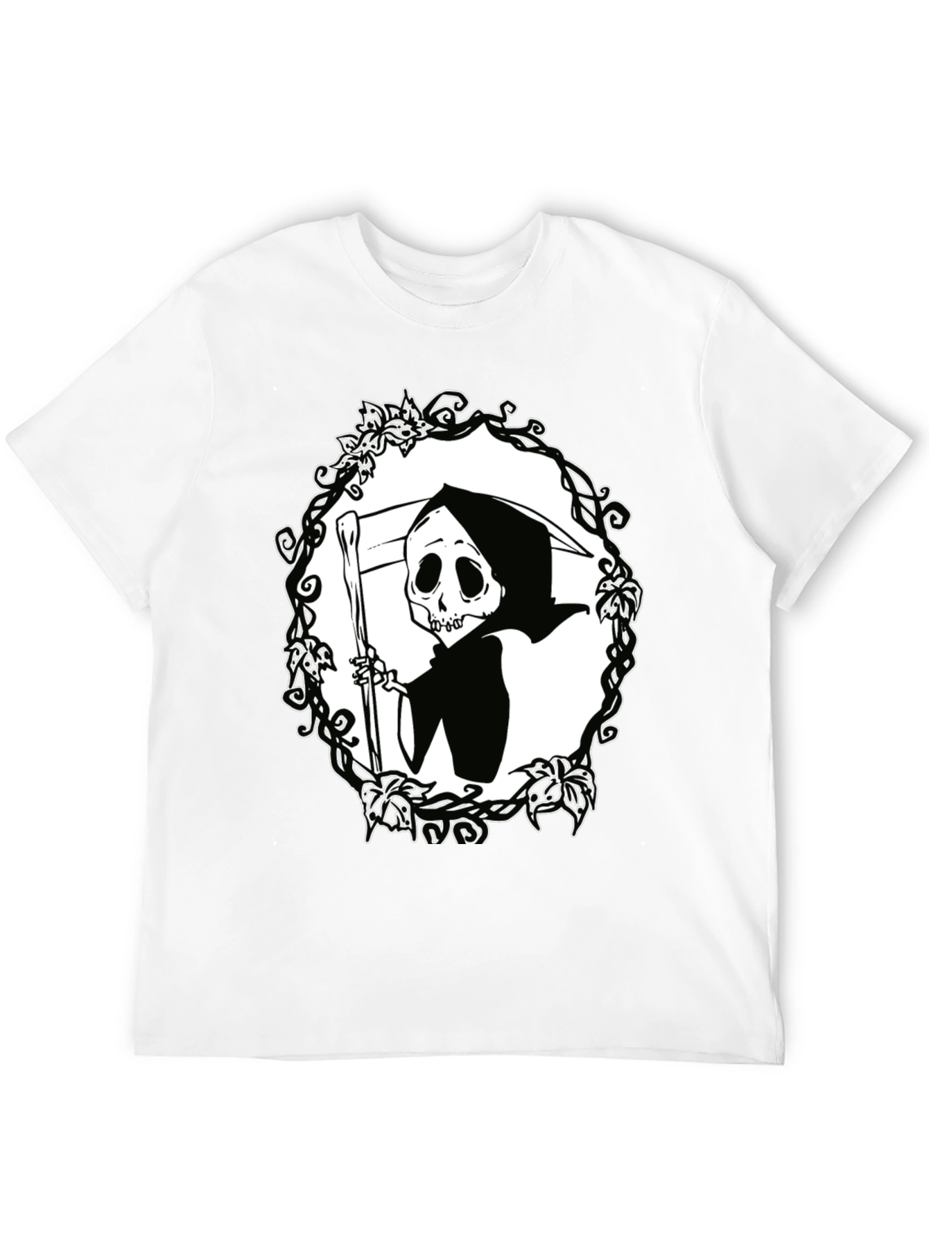 Grim Reaper Graphic T-Shirt - Black Cotton Tee