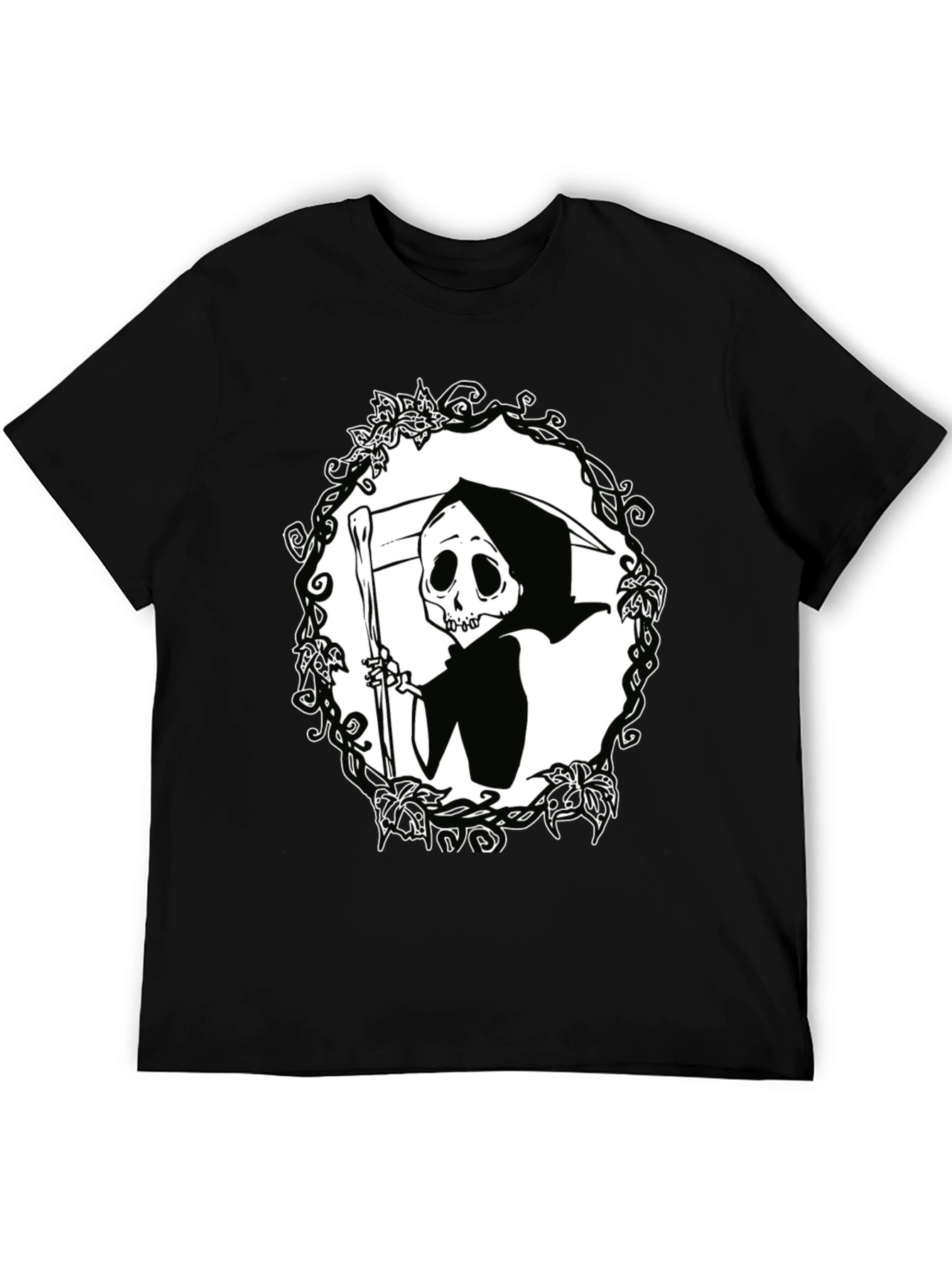 Grim Reaper Graphic T-Shirt - Black Cotton Tee