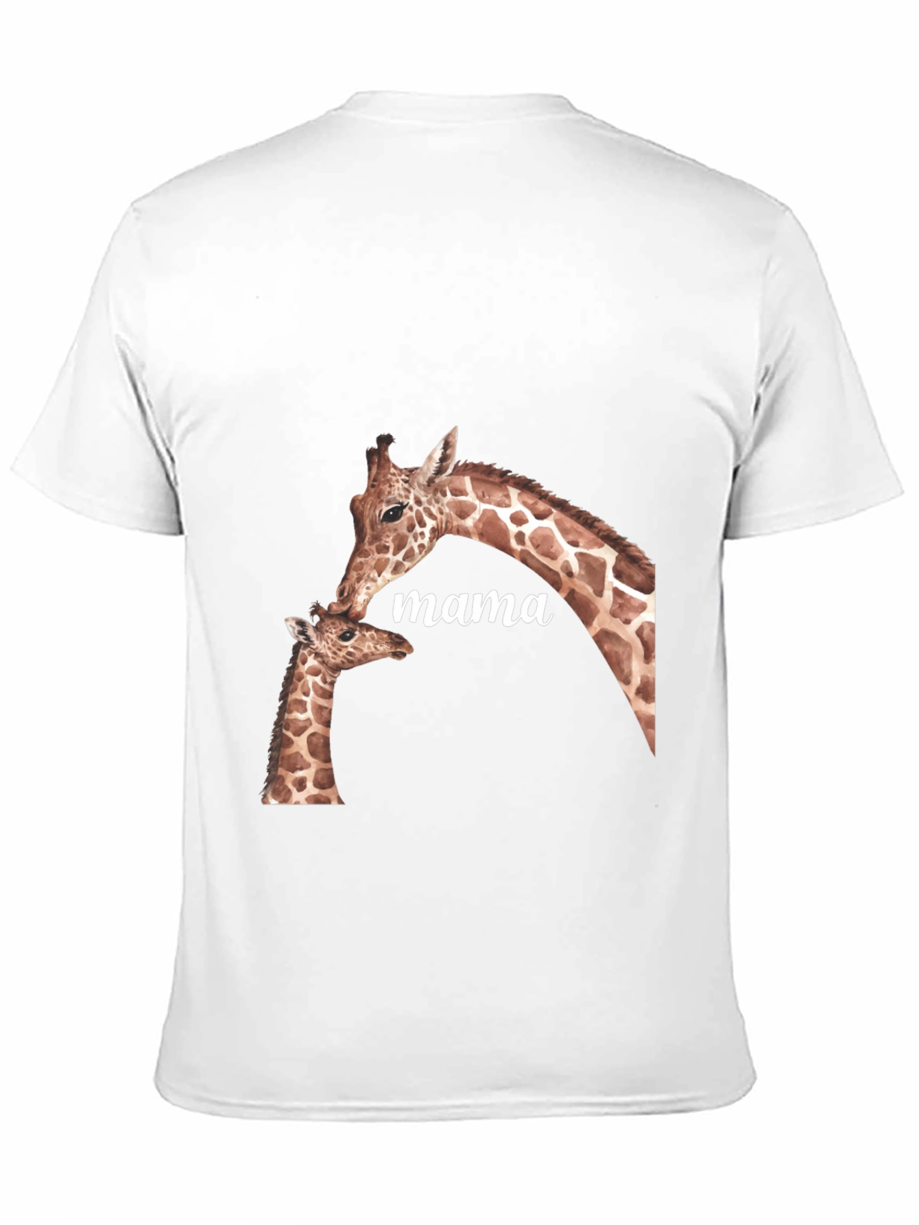 Mama Giraffe Graphic Tee - Soft Black T-Shirt